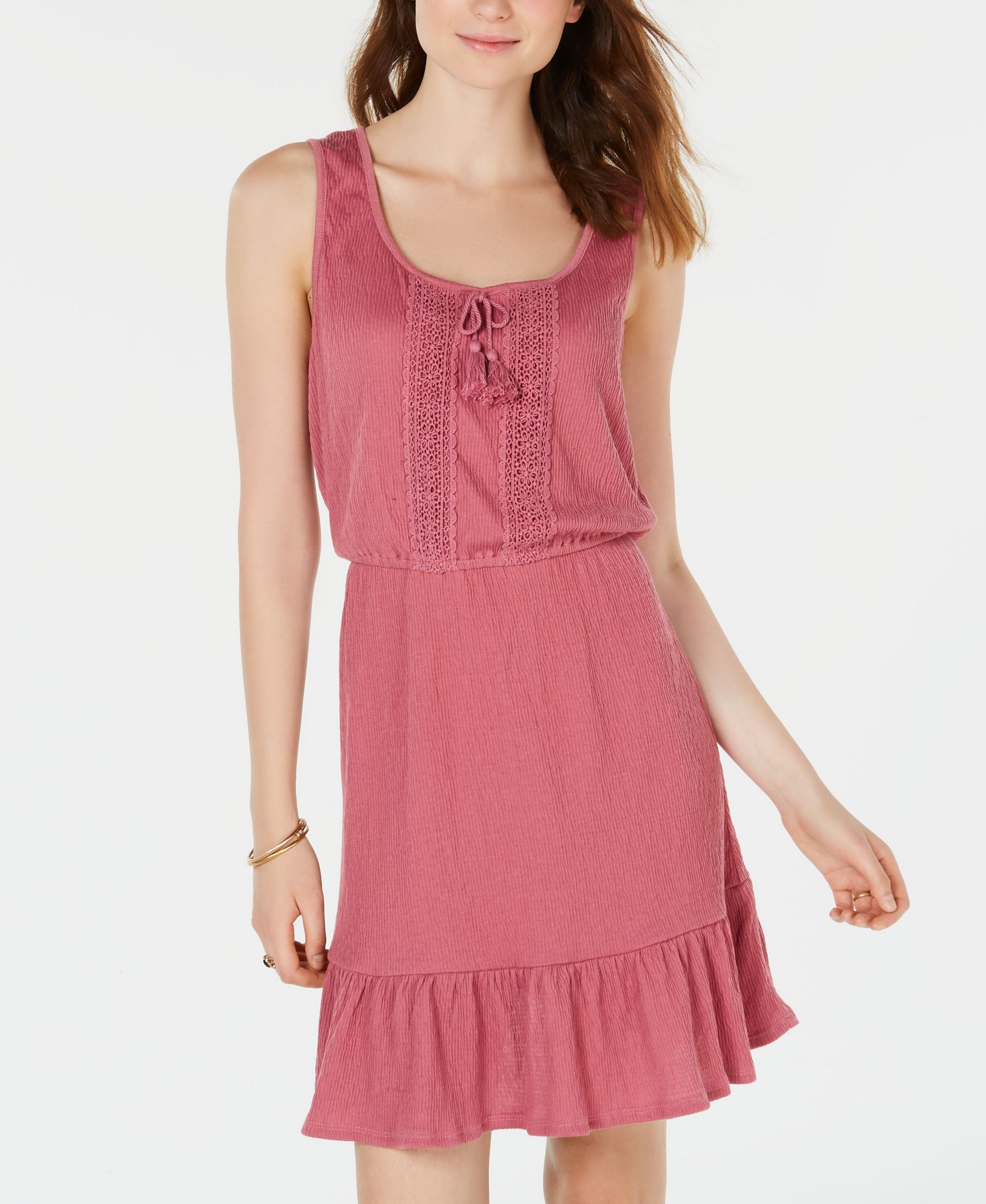 Be Bop Juniors Ruffled Hem Peasant Dress