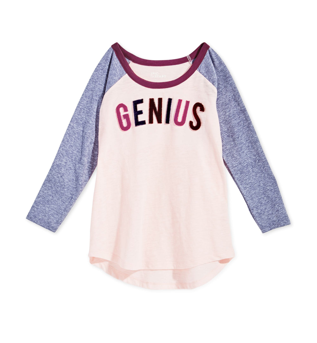 Epic Threads Big Girls Long Sleeve Graphic Raglan T-Shirt