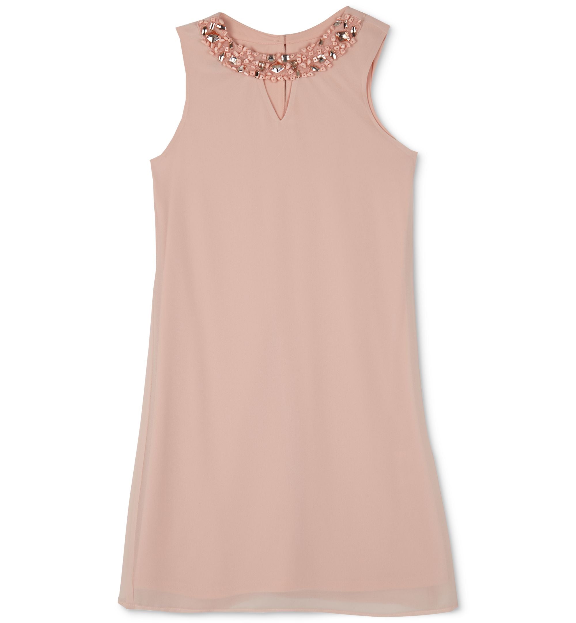 Bcx Big Girls Embellished Neck Shift Dress