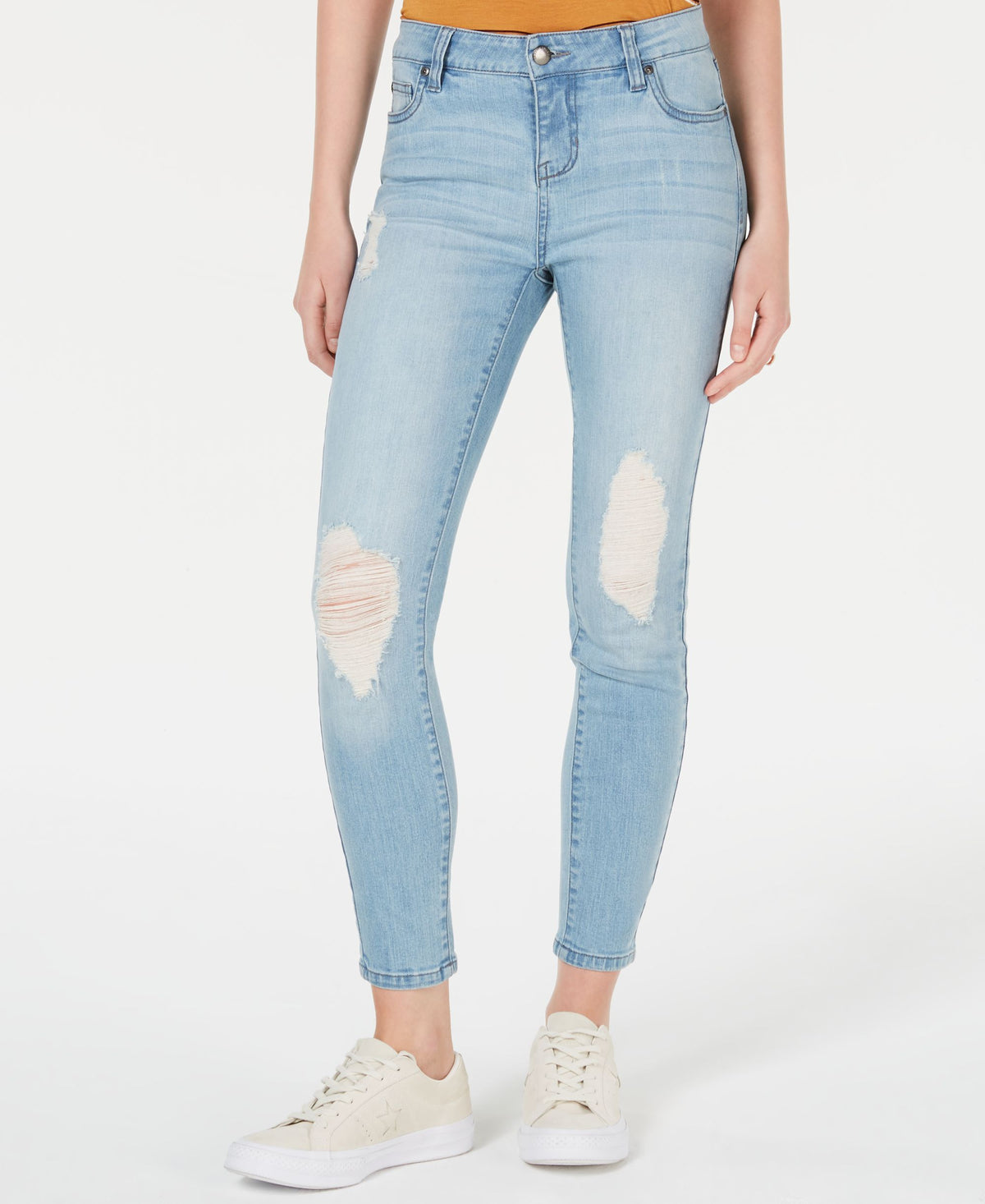 Celebrity Pink Juniors Ripped Skinny Ankle Jeans