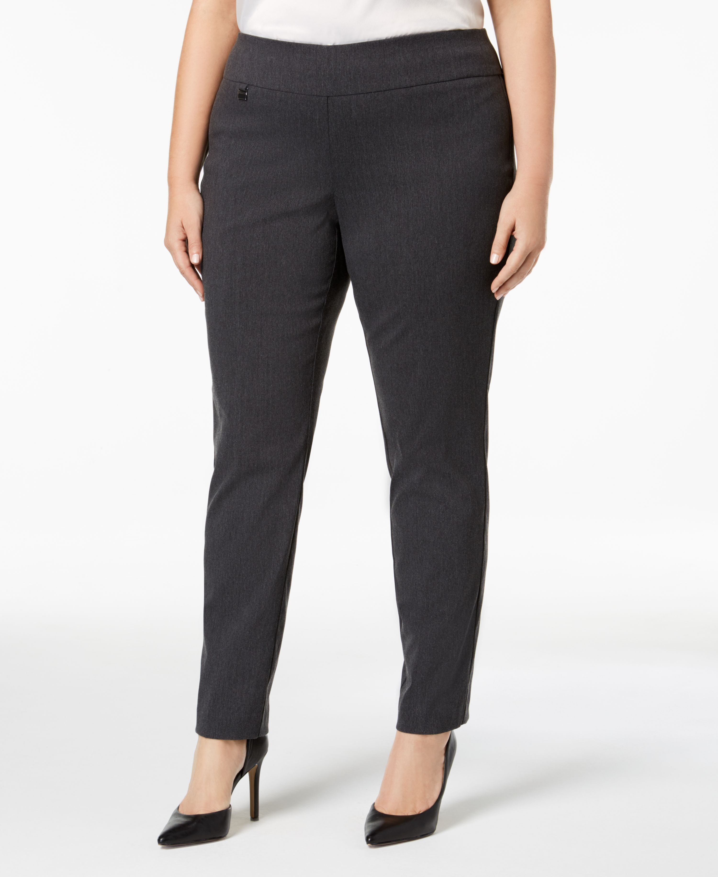 Plus Size Tummy-Control Pull-On Skinny Pants