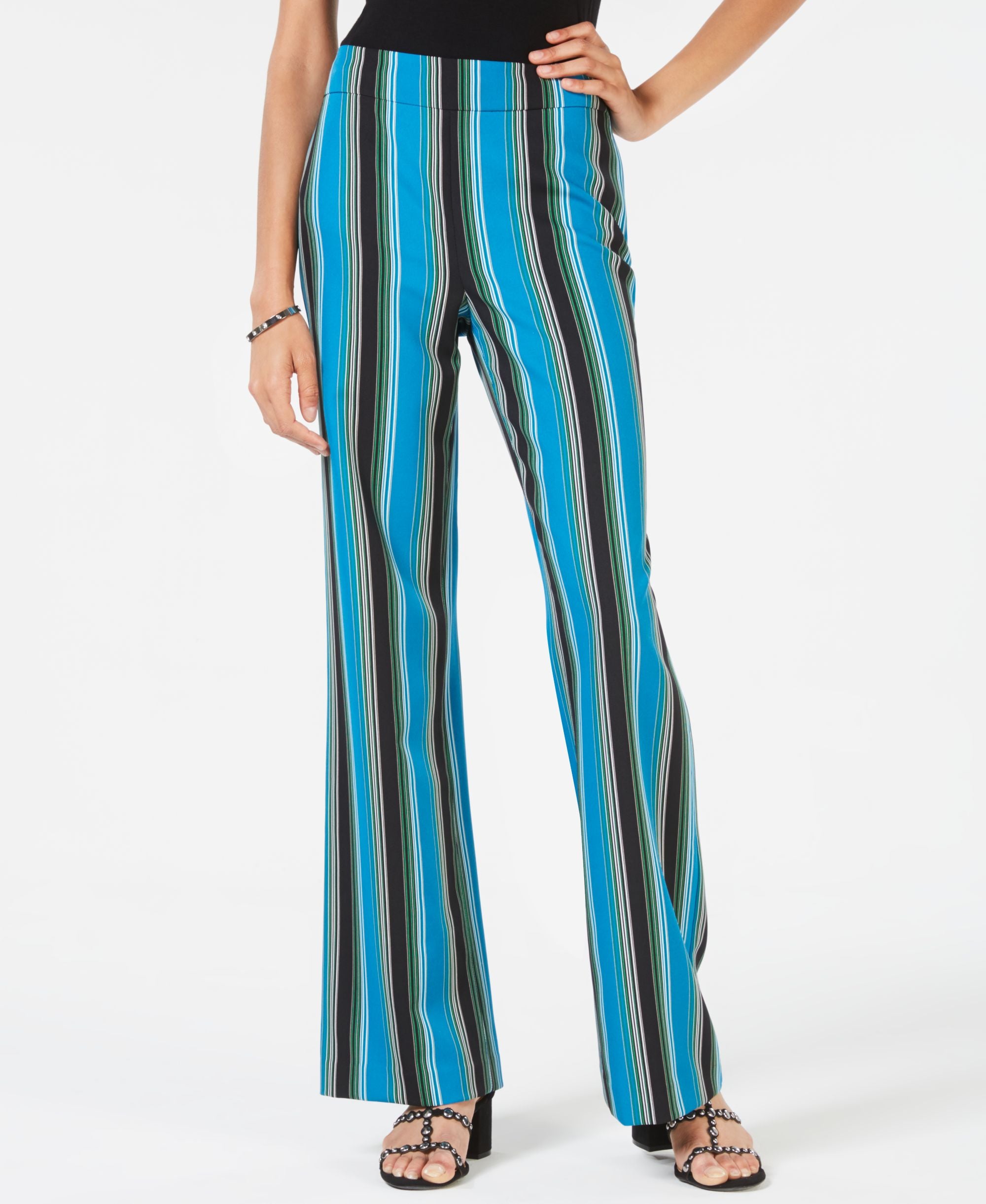 I.N.C. Striped Wide-Leg Pants