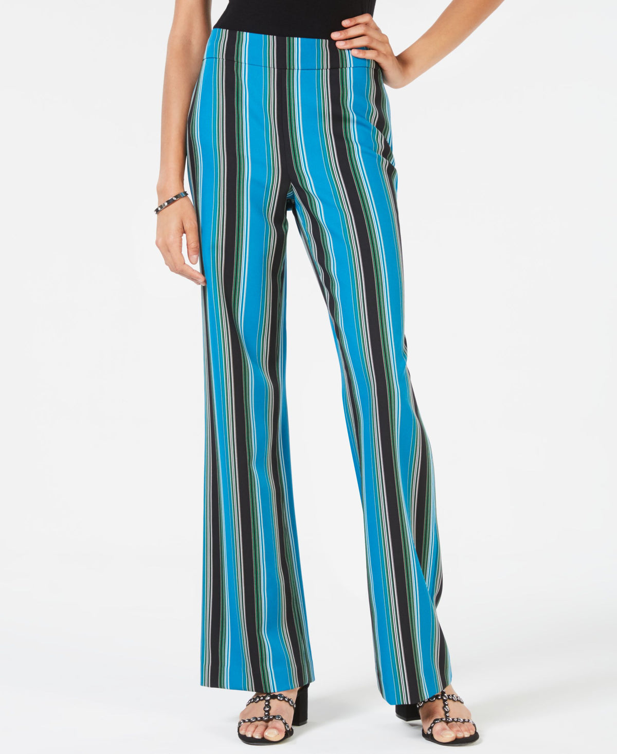 I.N.C. Striped Wide-Leg Pants