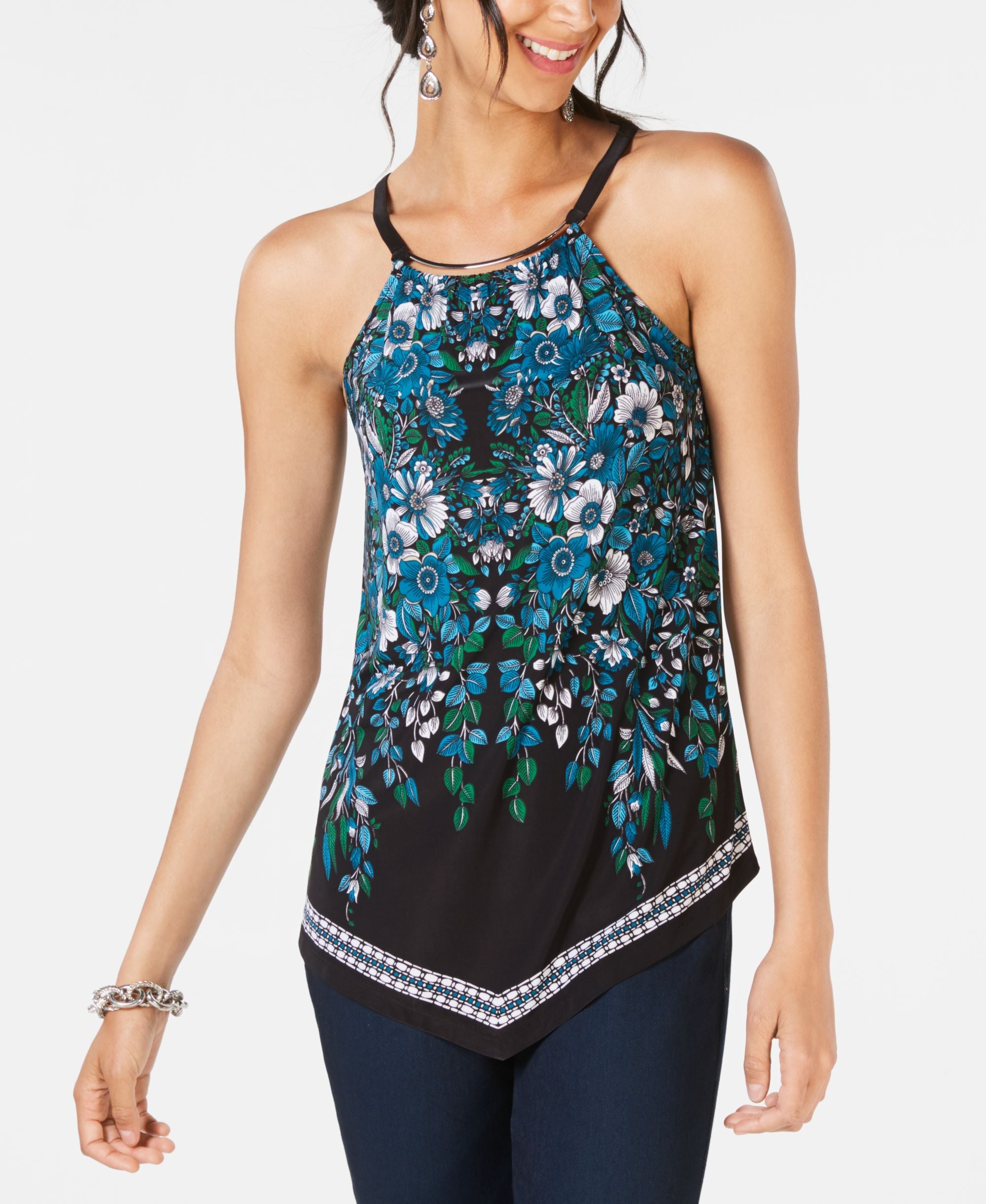 Asymmetrical Hardware Embellished Top