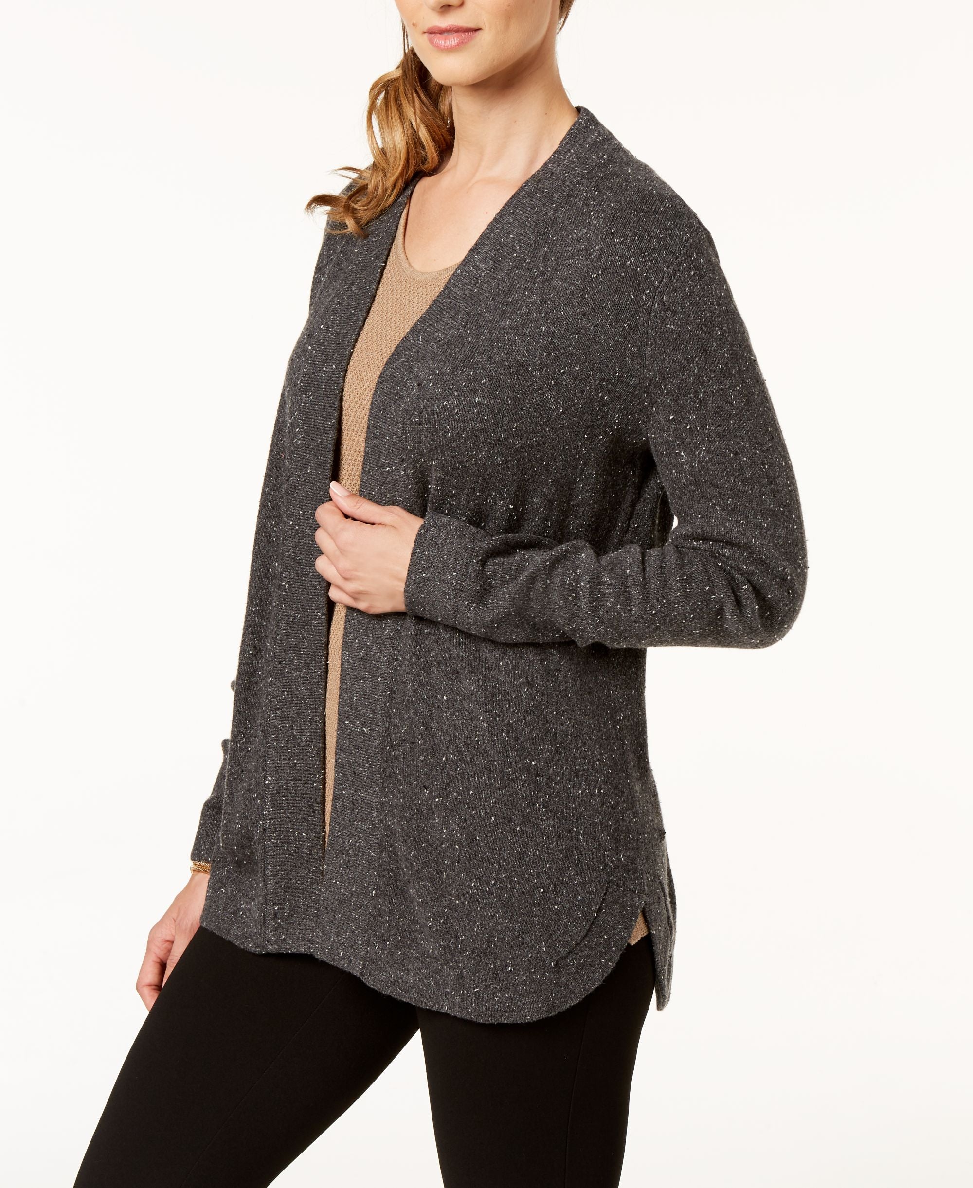 Karen Scott Petite Open Front Cardigan