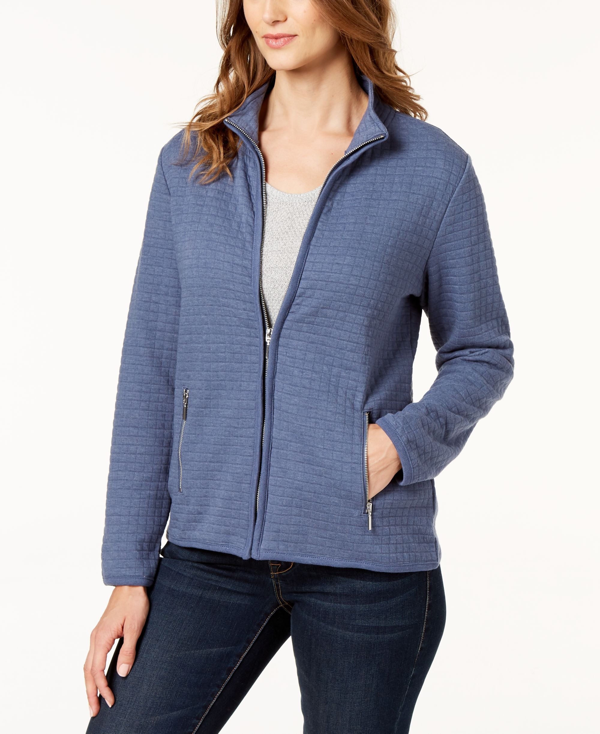 Karen Scott Quilted Fleece Jacket