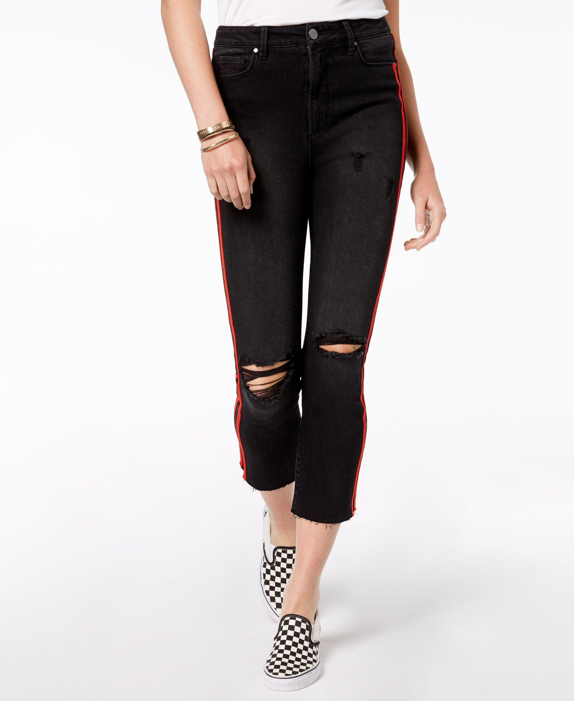 Tinseltown Juniors Ripped Cropped Jeans
