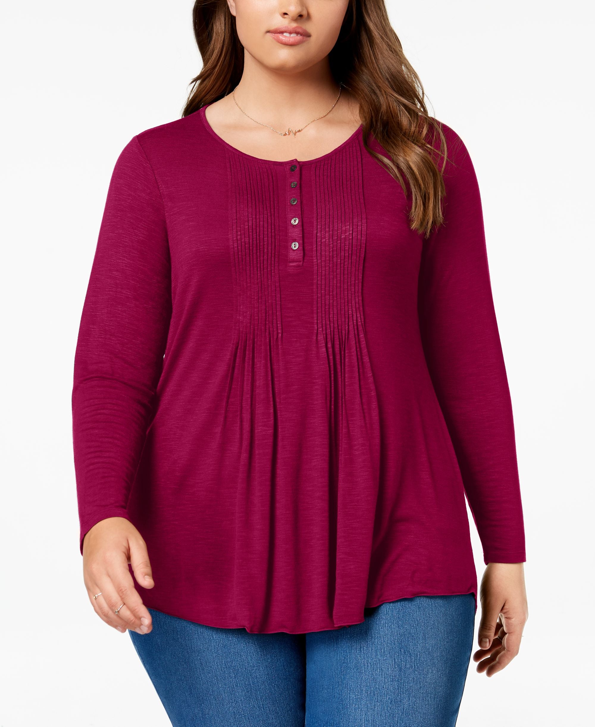 Plus Size Pintuck Top
