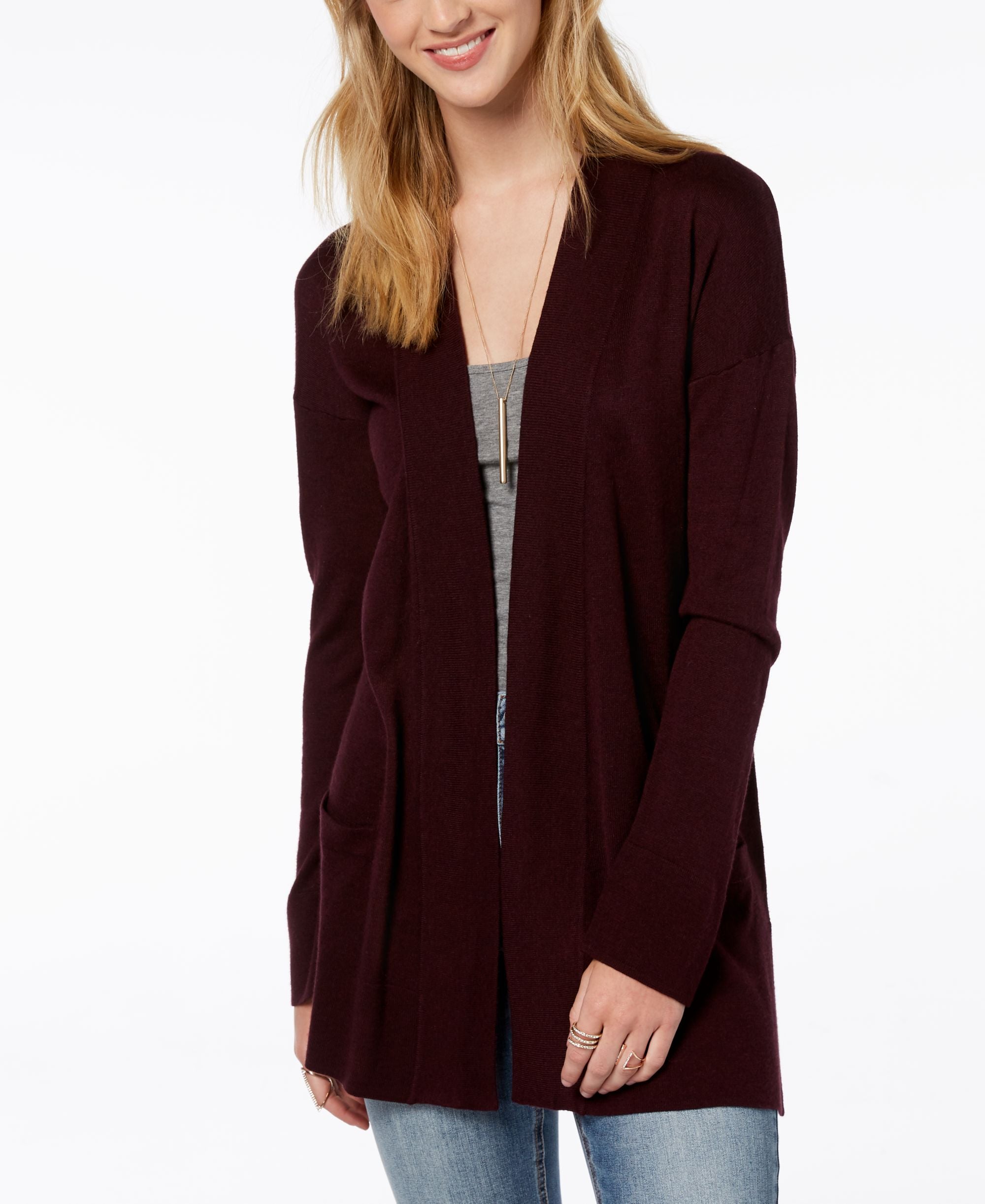 Hippie Rose Juniors Open Front Cardigan