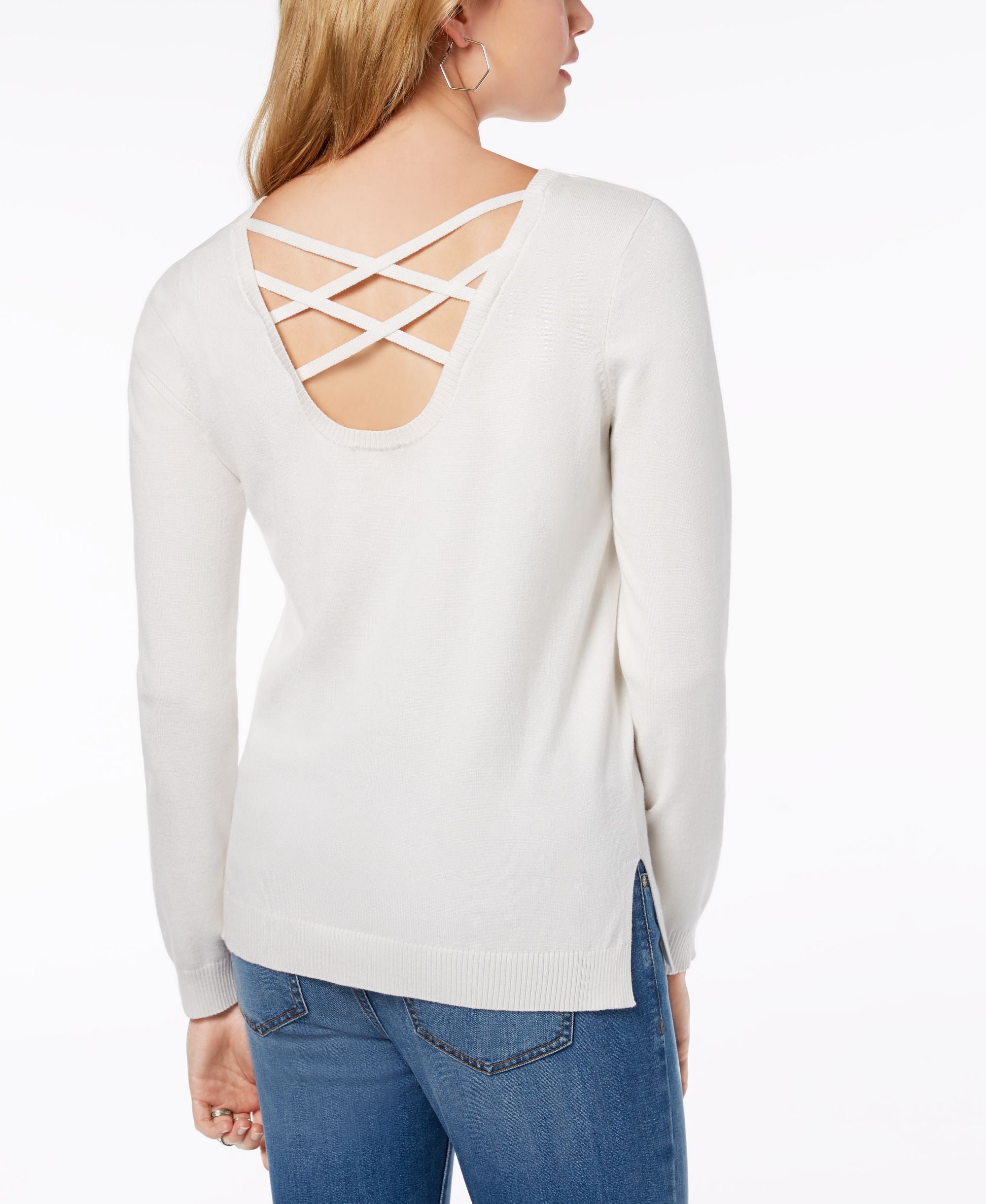 Juniors' Strappy-Back Sweater