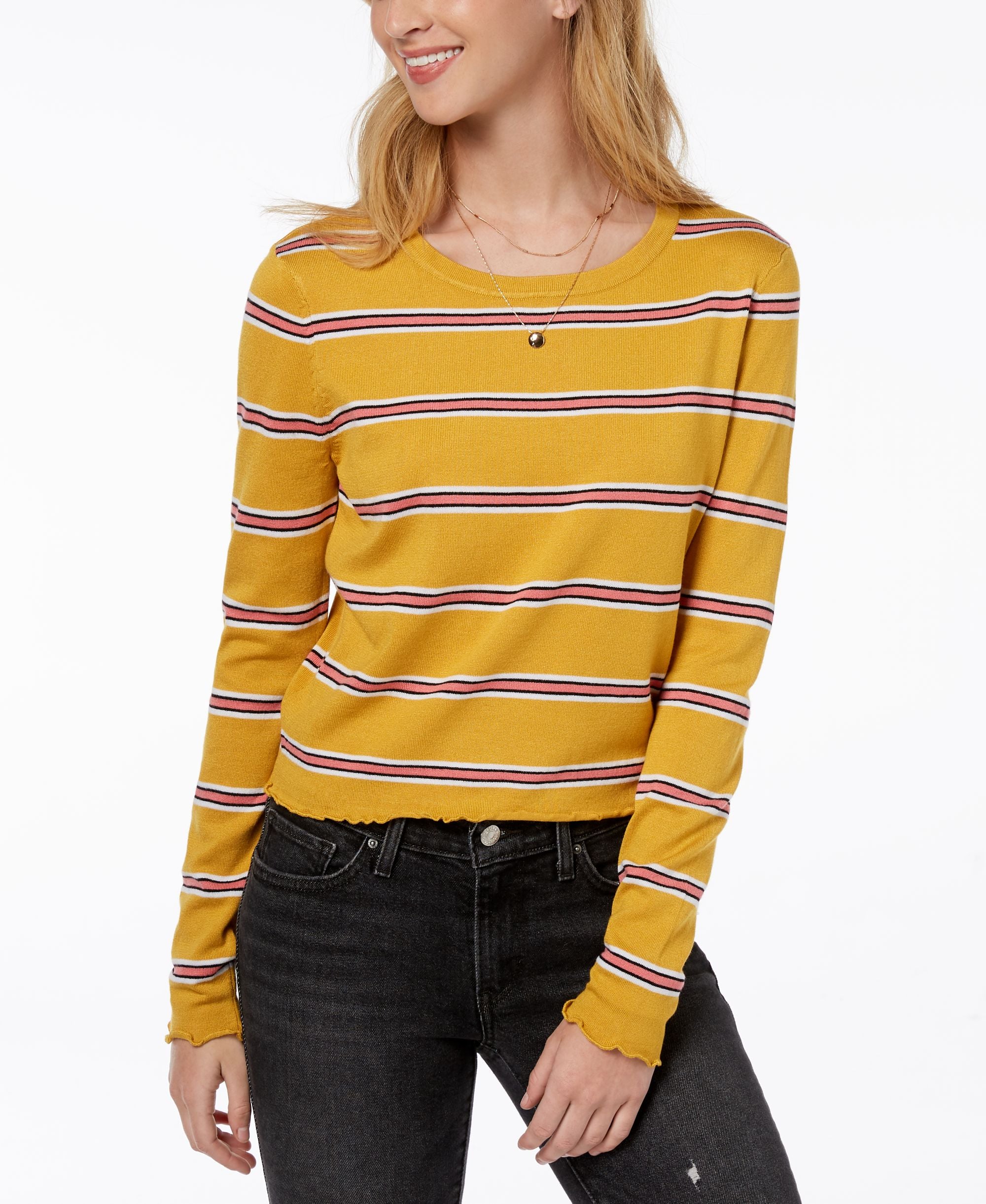 Ultra Flirt By Ikeddi Juniors Lettuce Edge Pullover