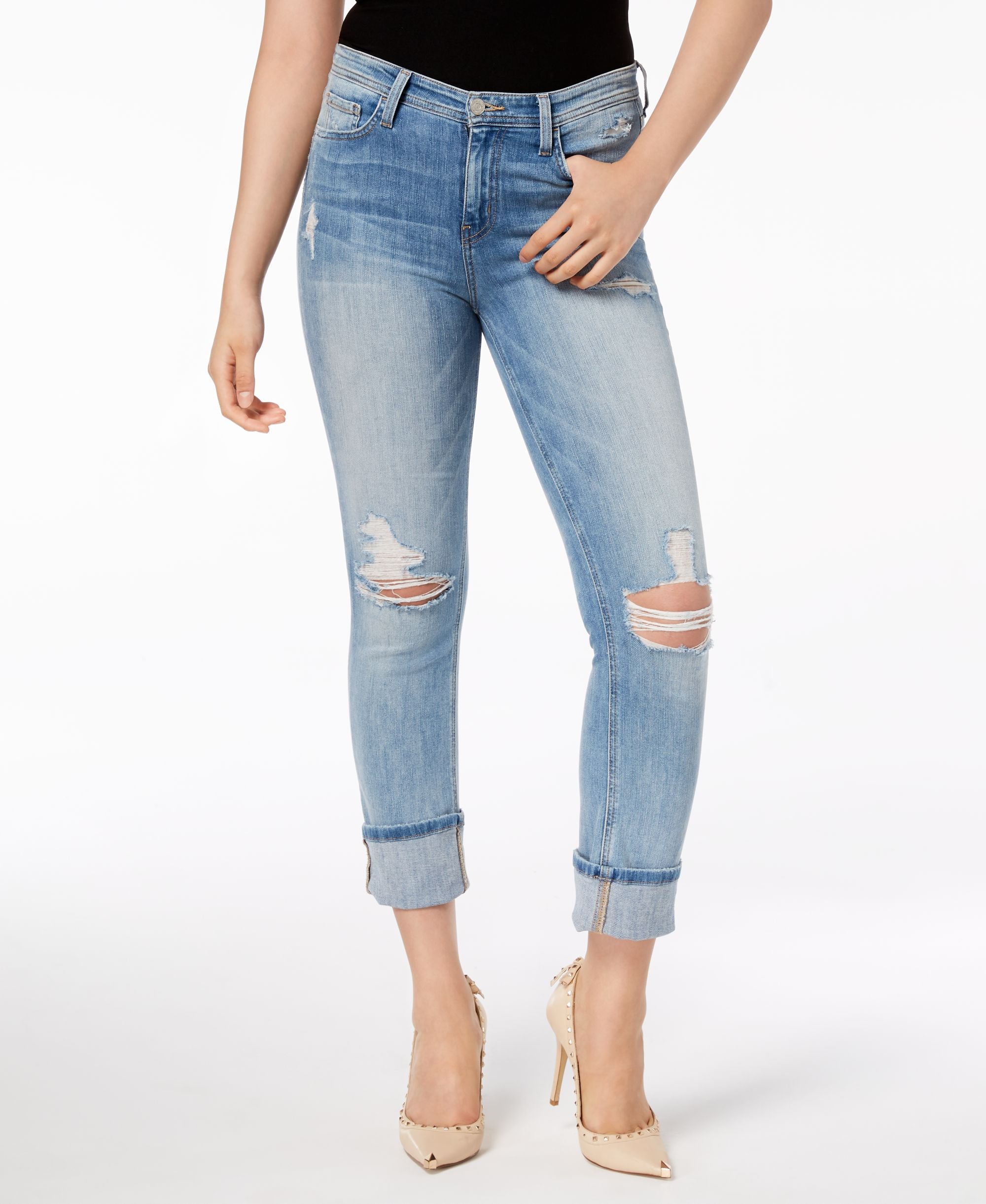 Flying Monkey Ripped Cropped Straight Leg Jeans