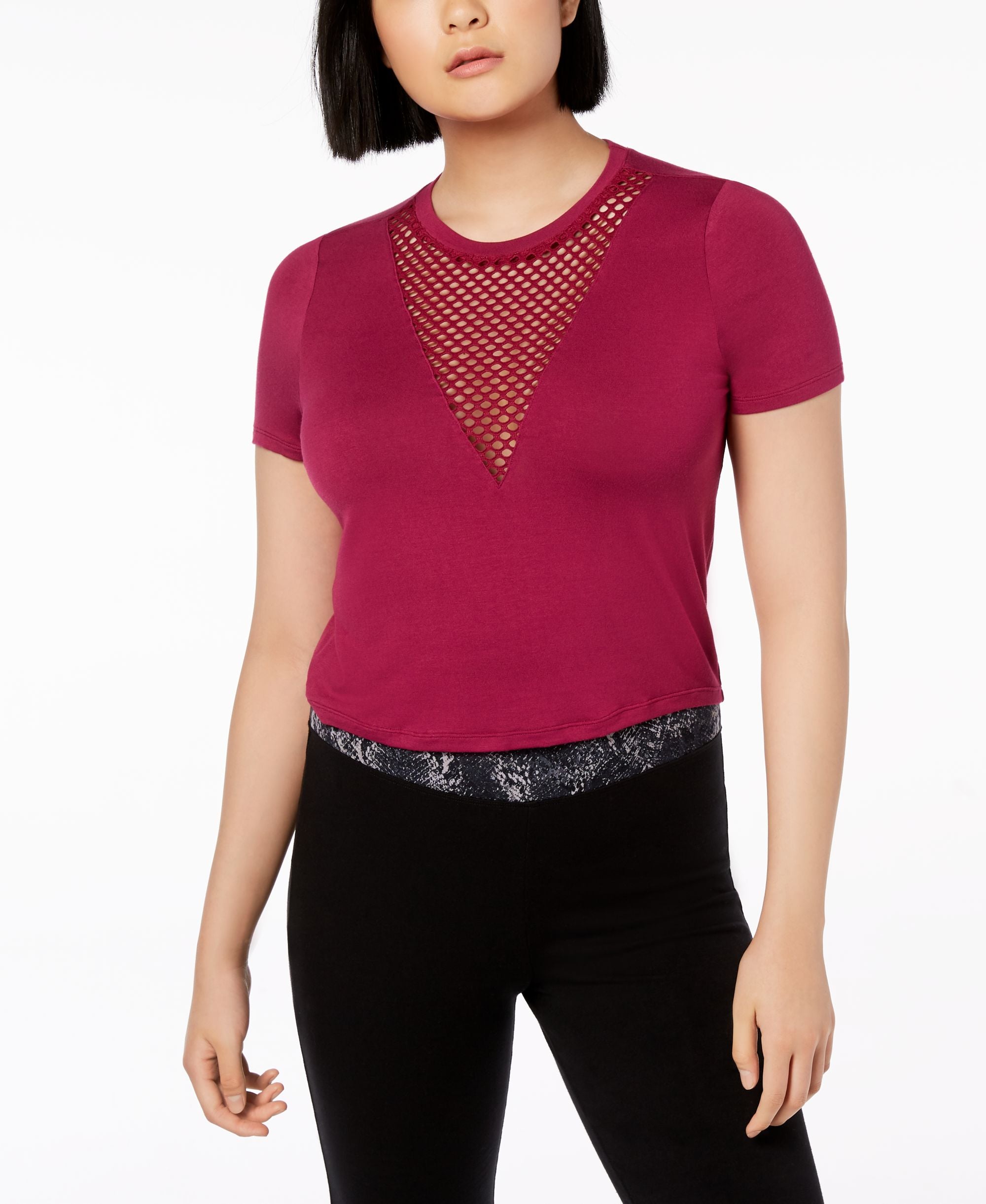 Material Girl Juniors Mesh Inset T-Shirt