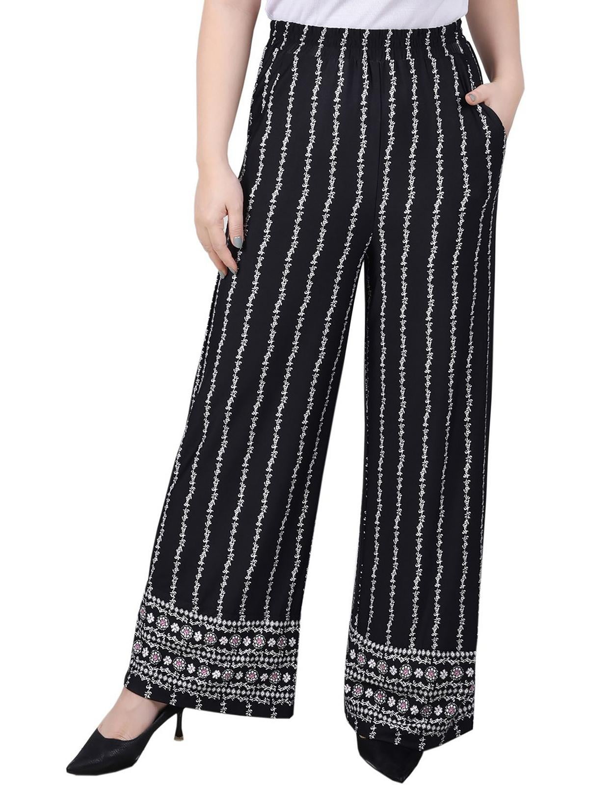 Petite Wide Leg Pull On Pants