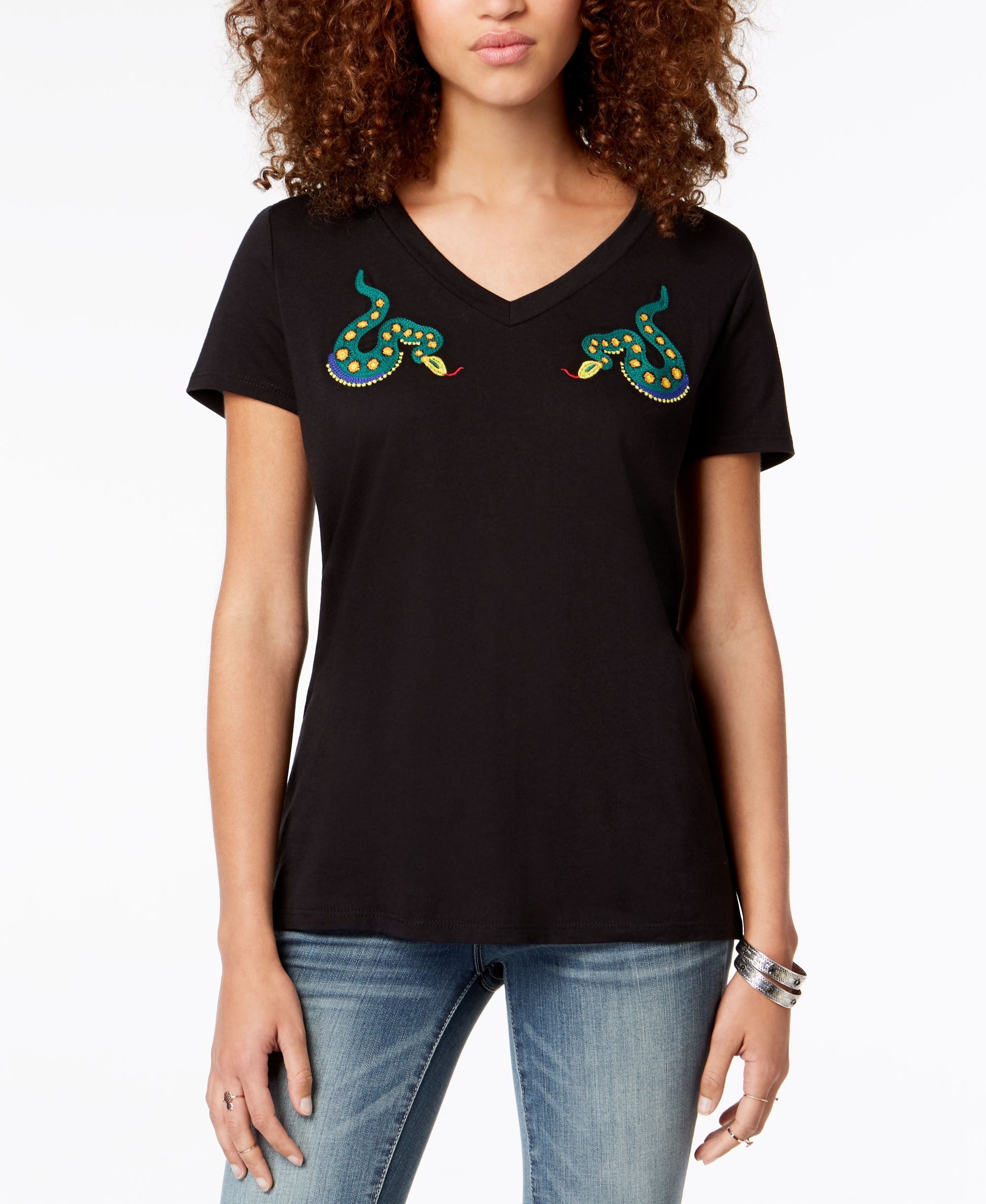 Carbon Copy Embroidered Snakes T-Shirt