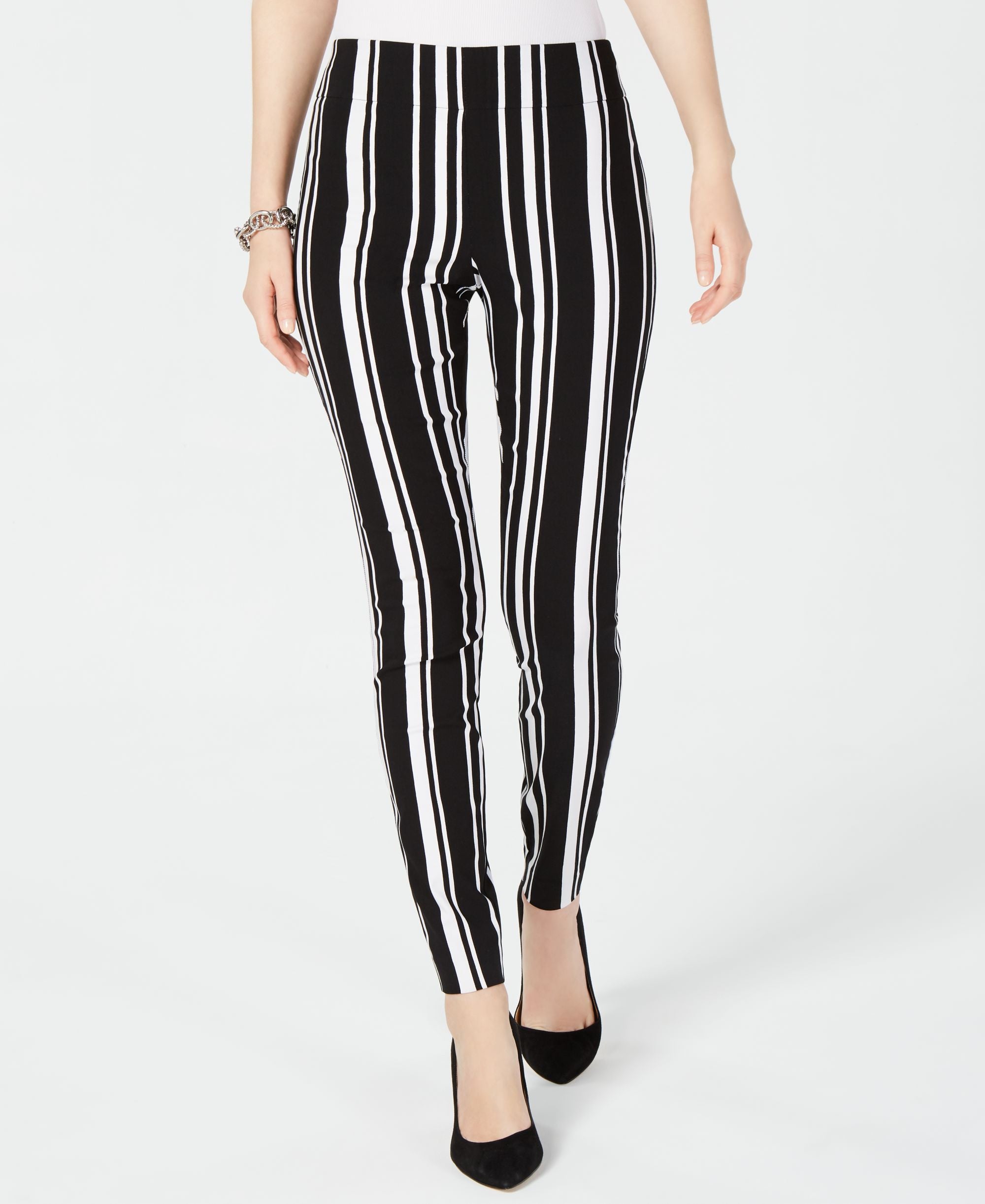 Petite Pull On Striped Pants