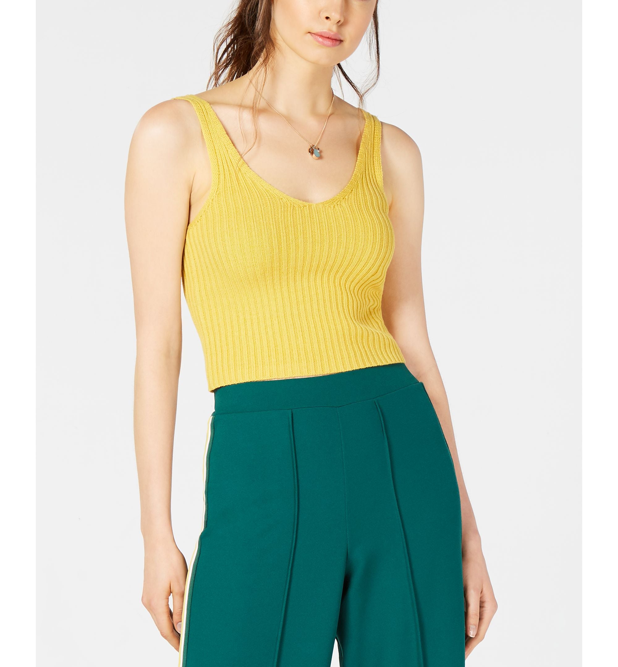 Ribbed-Knit Cropped Tank Top
