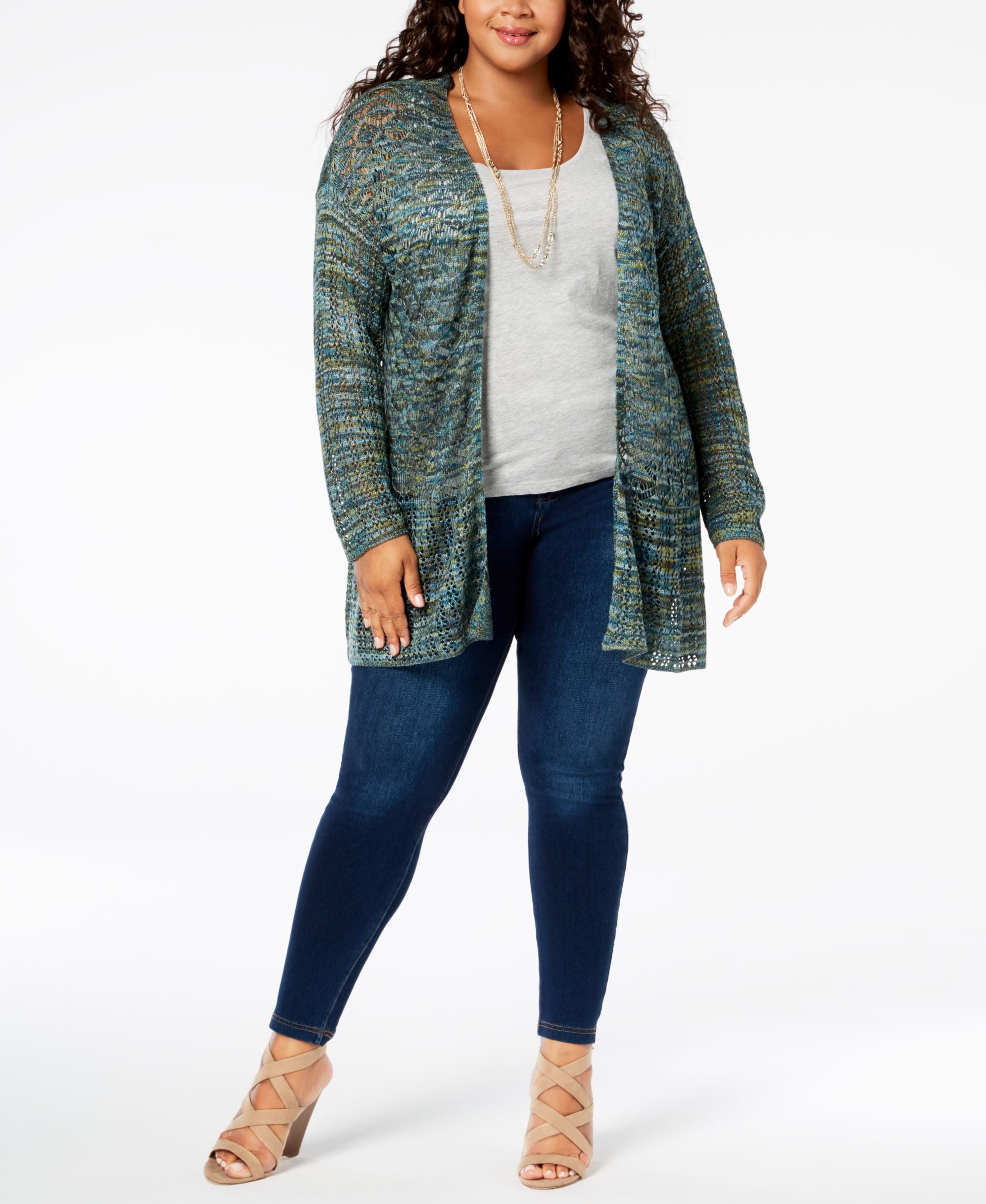 John Paul Richard Plus Size Pointelle Cardigan