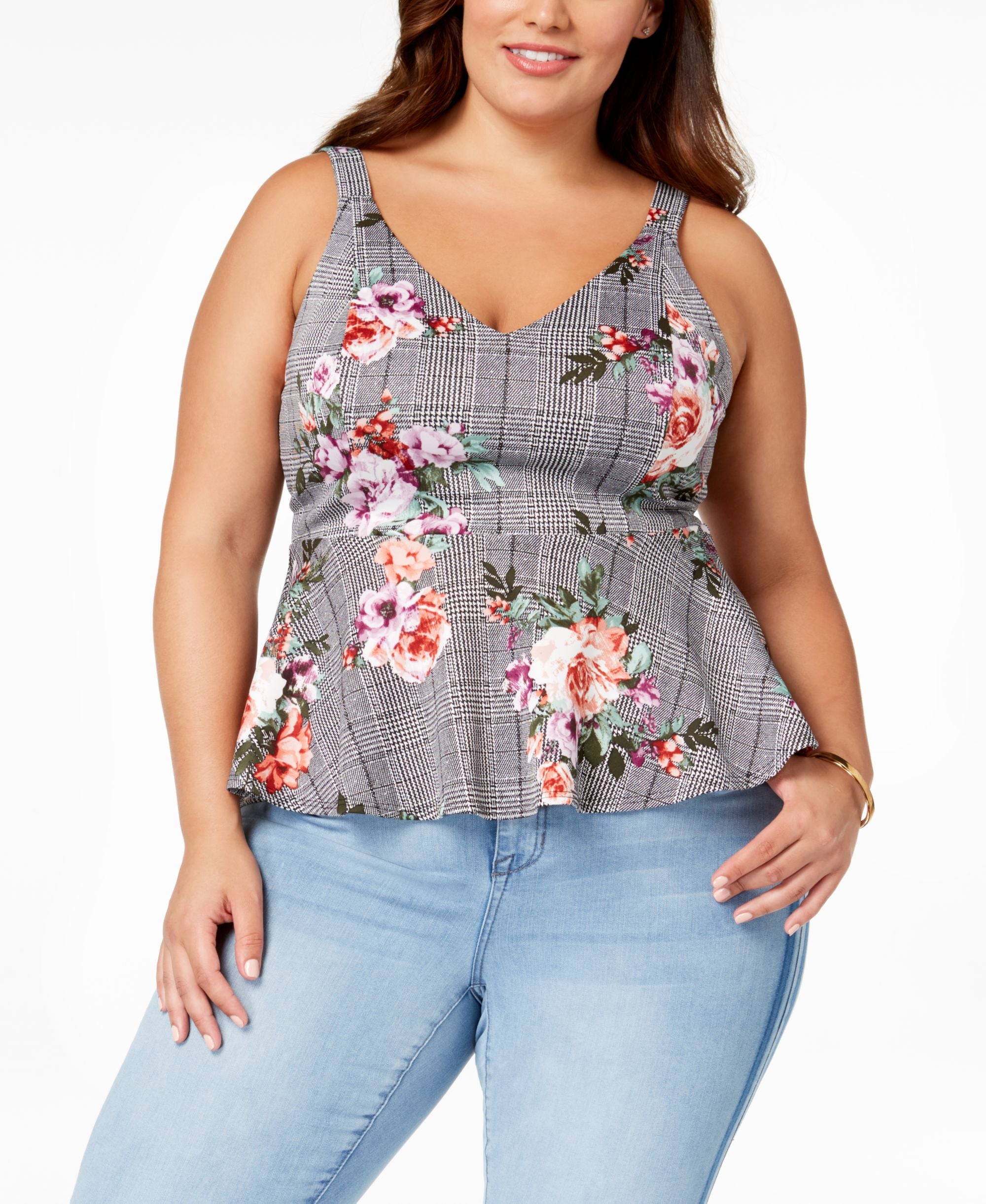 Soprano Trendy Plus Size Peplum Top