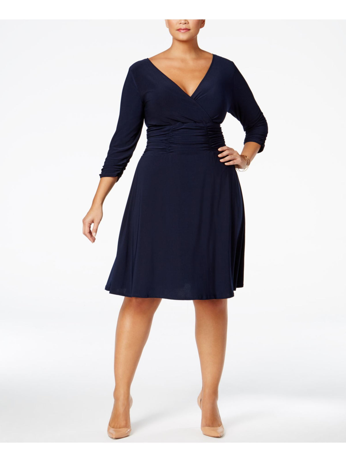 Plus Size Ruched A-Line Dress