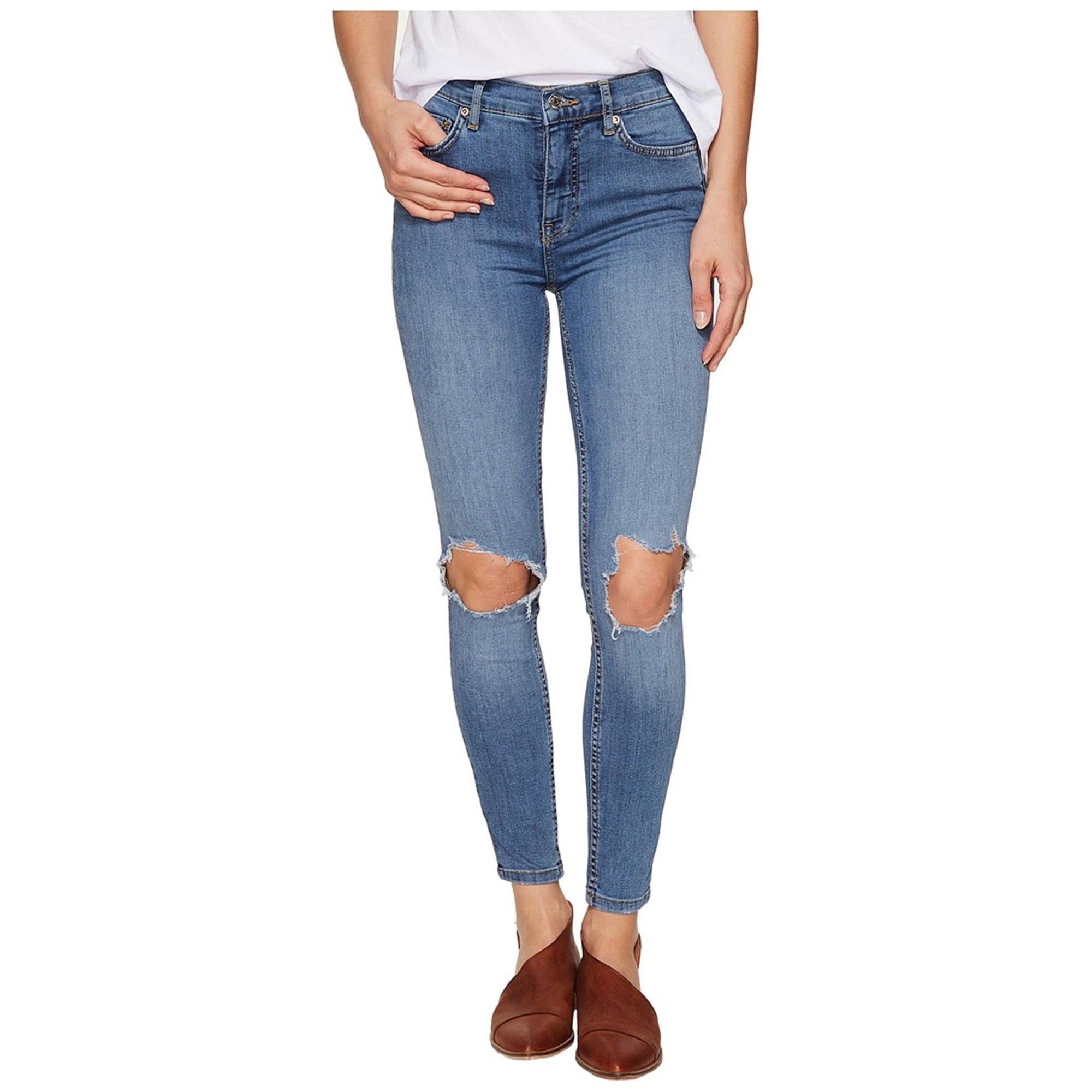 Free People Busted Knee Skinny Jeans