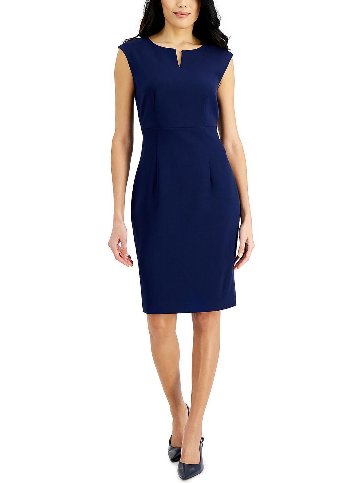 Notched-Neck Sheath Dress