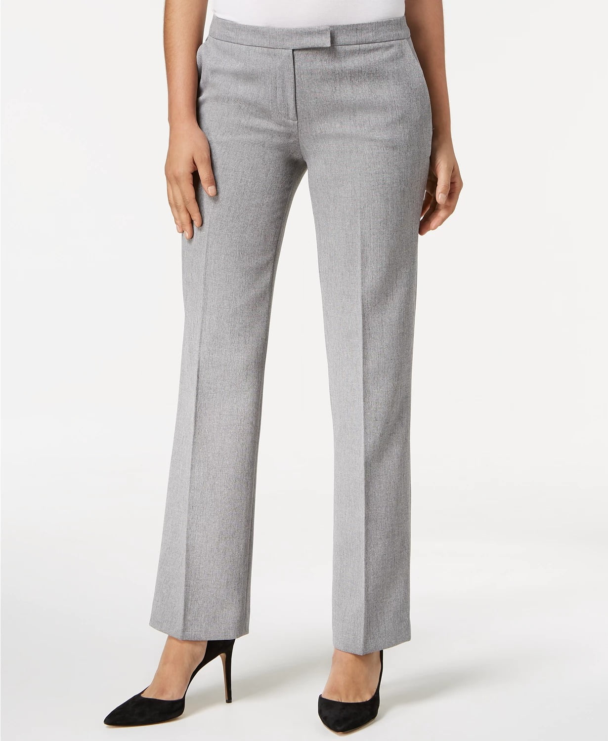 Tab-Waist, Straight-Fit Modern Dress Pants