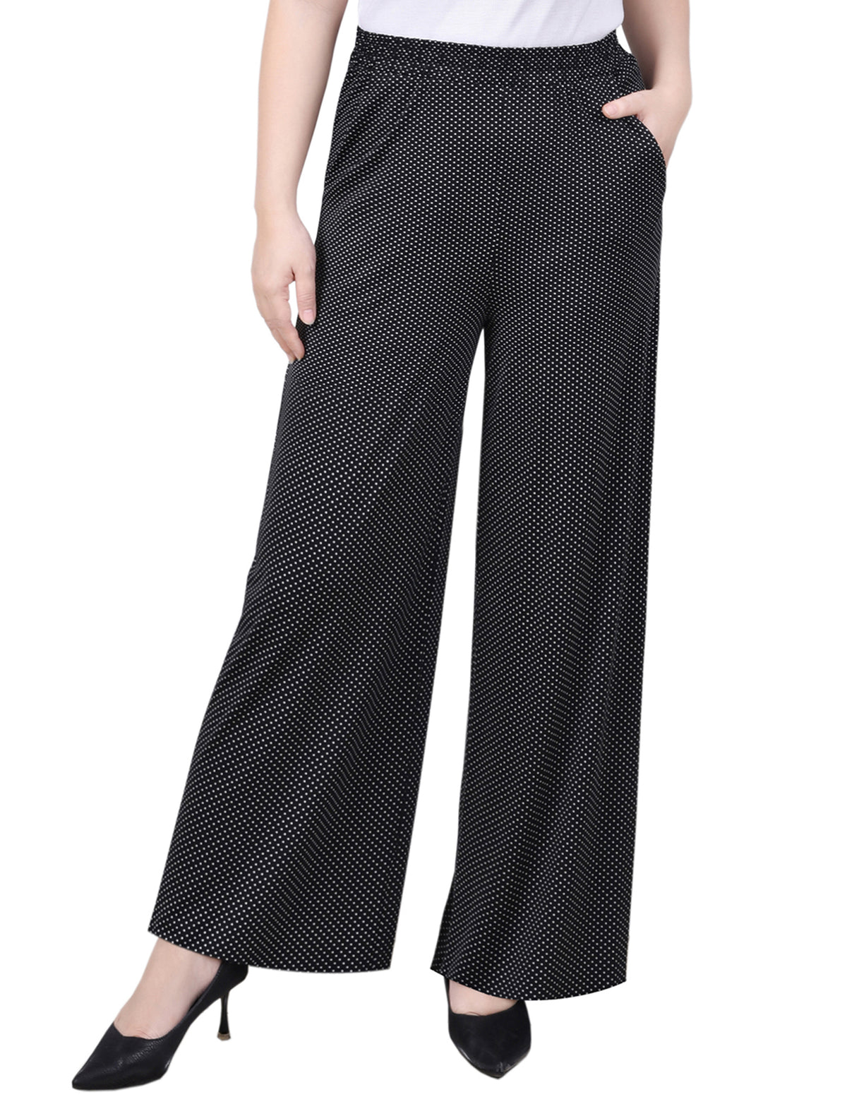 Petite Wide Leg Pull On Pants
