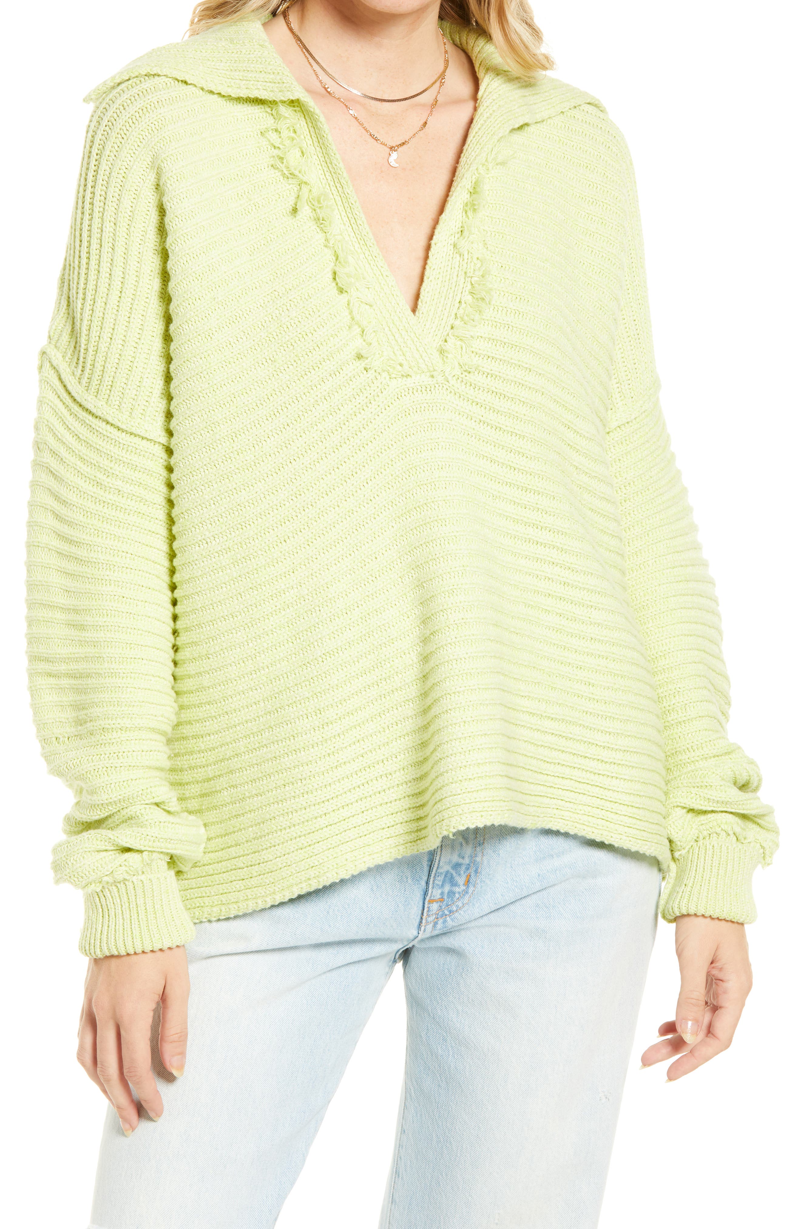 Free People Marlie Pullover Acid Lime S