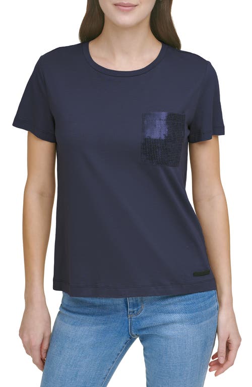 Short Sleeve Sequin Pocket T-Shirt
