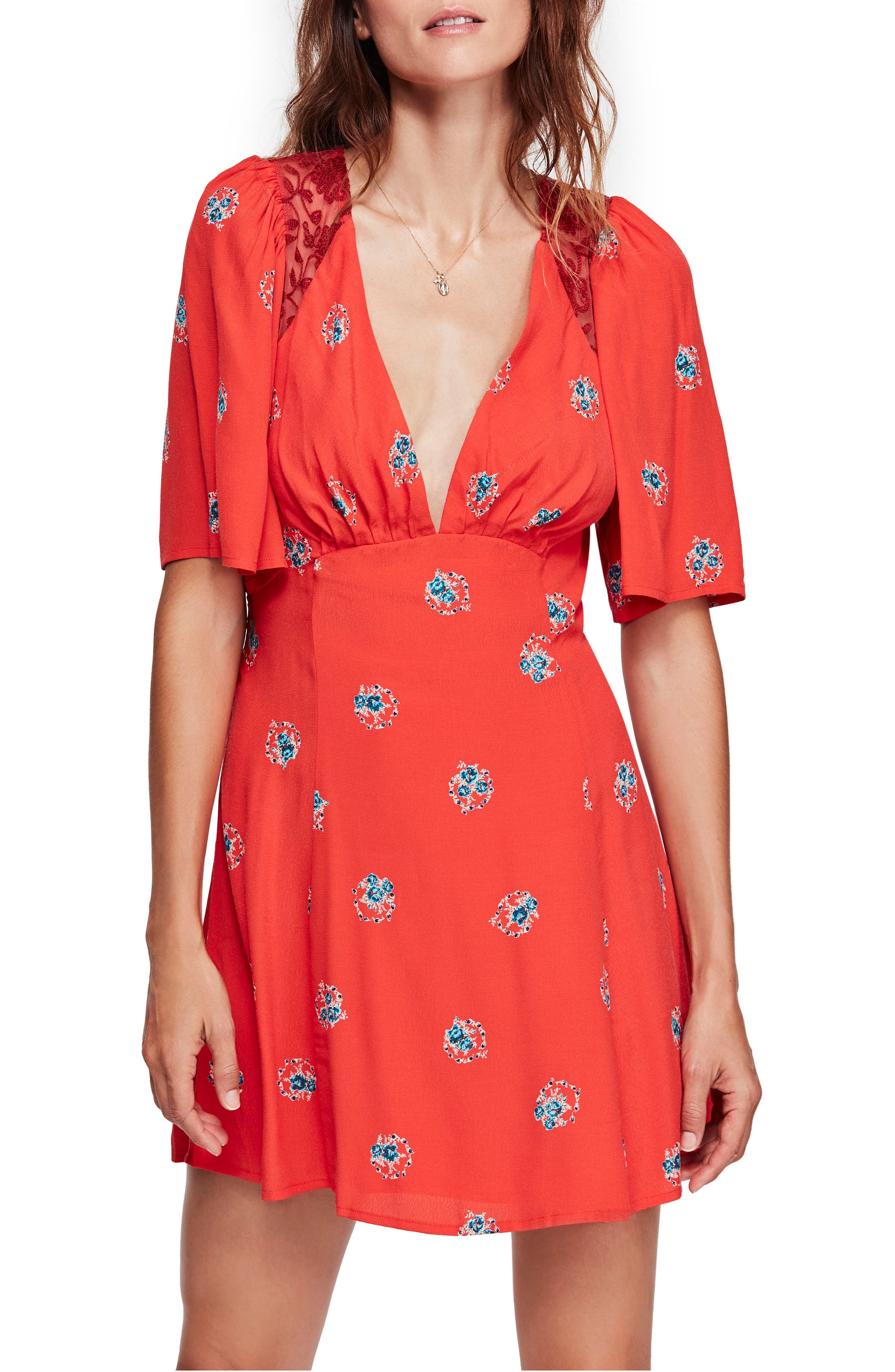 Free People Mockingbird Open Back Mini Dress