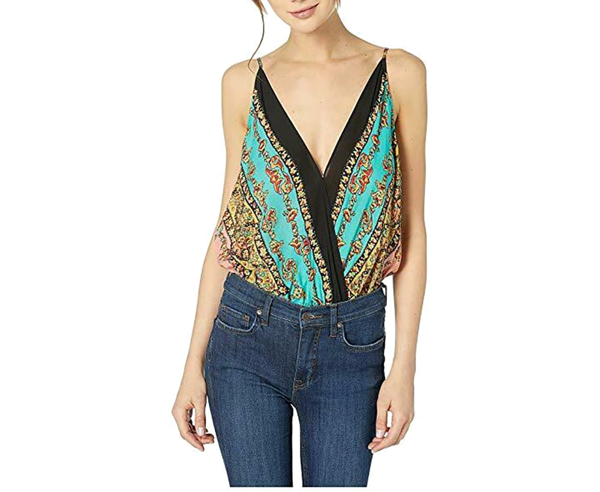 Free People Border Babe Printed Low Back Bodysuit