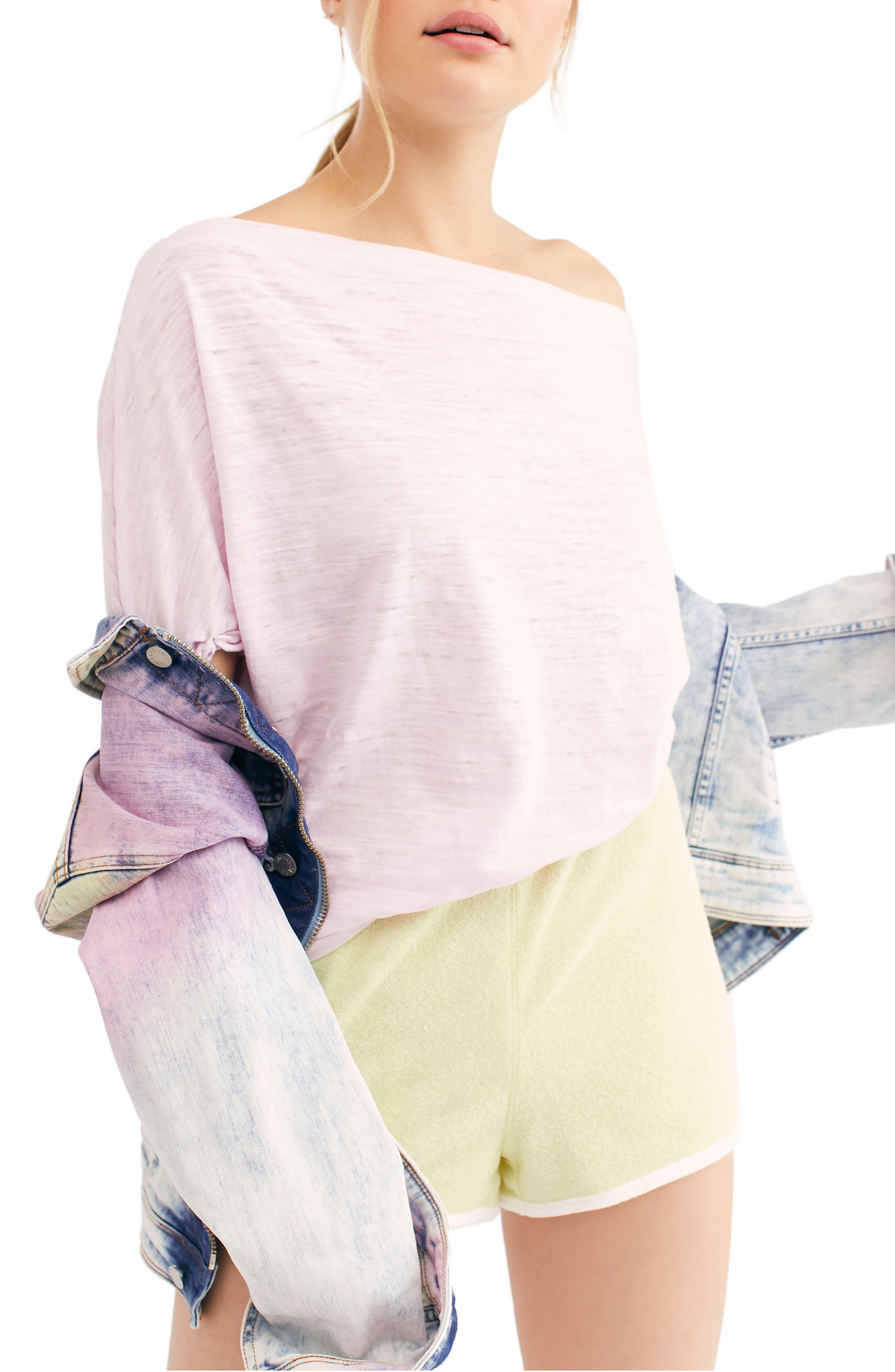 Free People Off The Shoulder Burnout T-Shirt