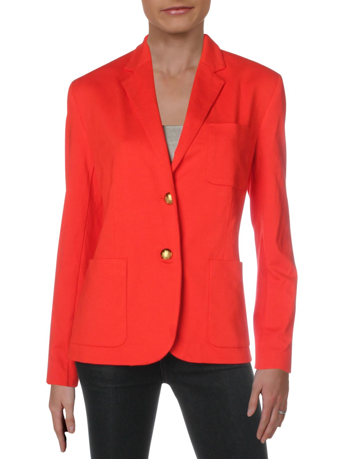 Lauren Ralph Lauren Womens Petites Anfisa Two-Button Jacket Blazer