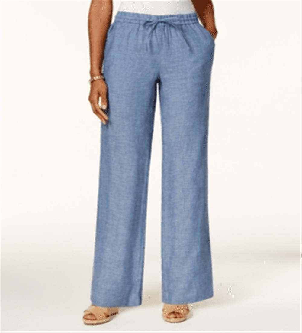 Petite 100% Linen Drawstring Pants