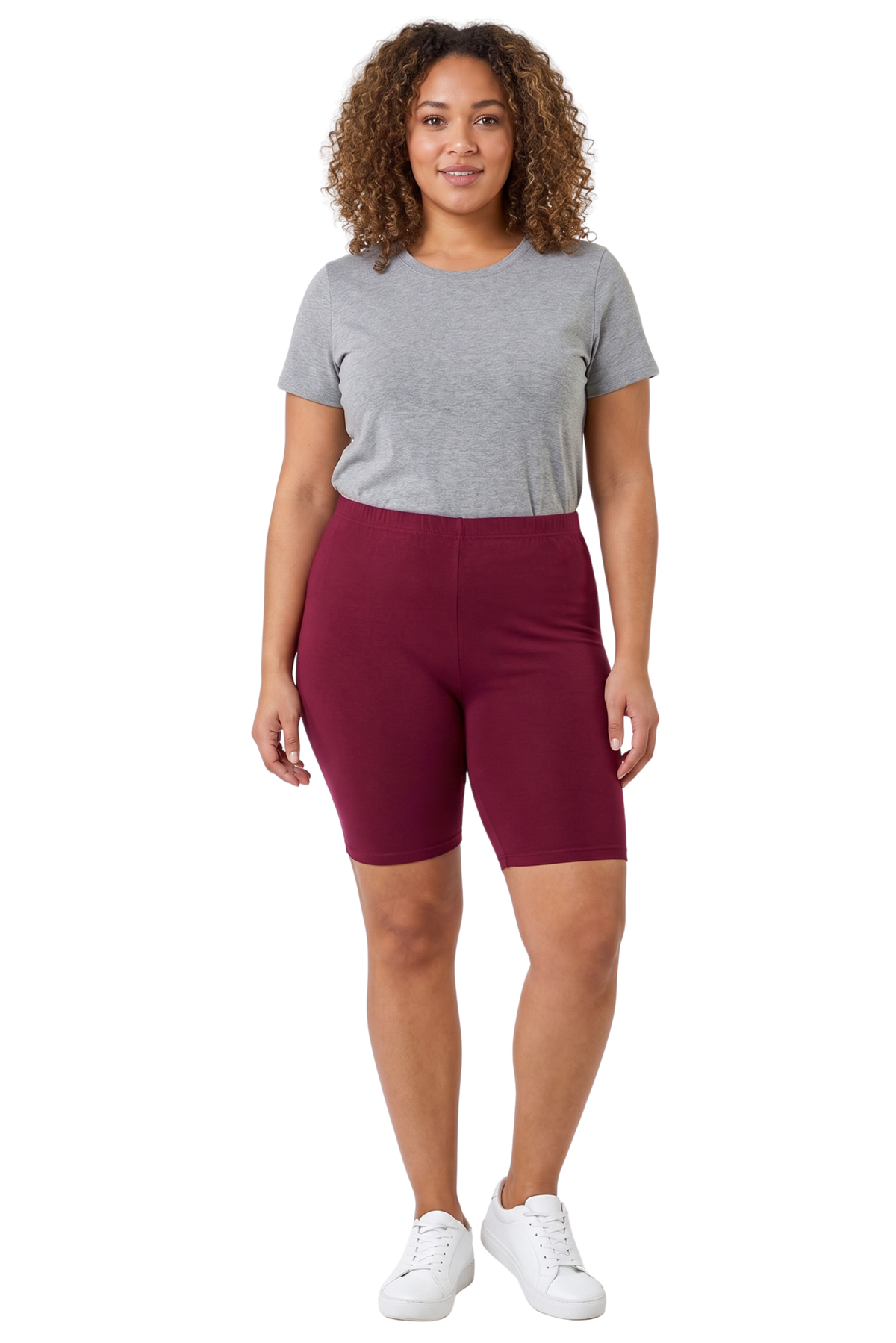 USA Basic Cotton Plus Size Biker Shorts - Bermuda Shorts