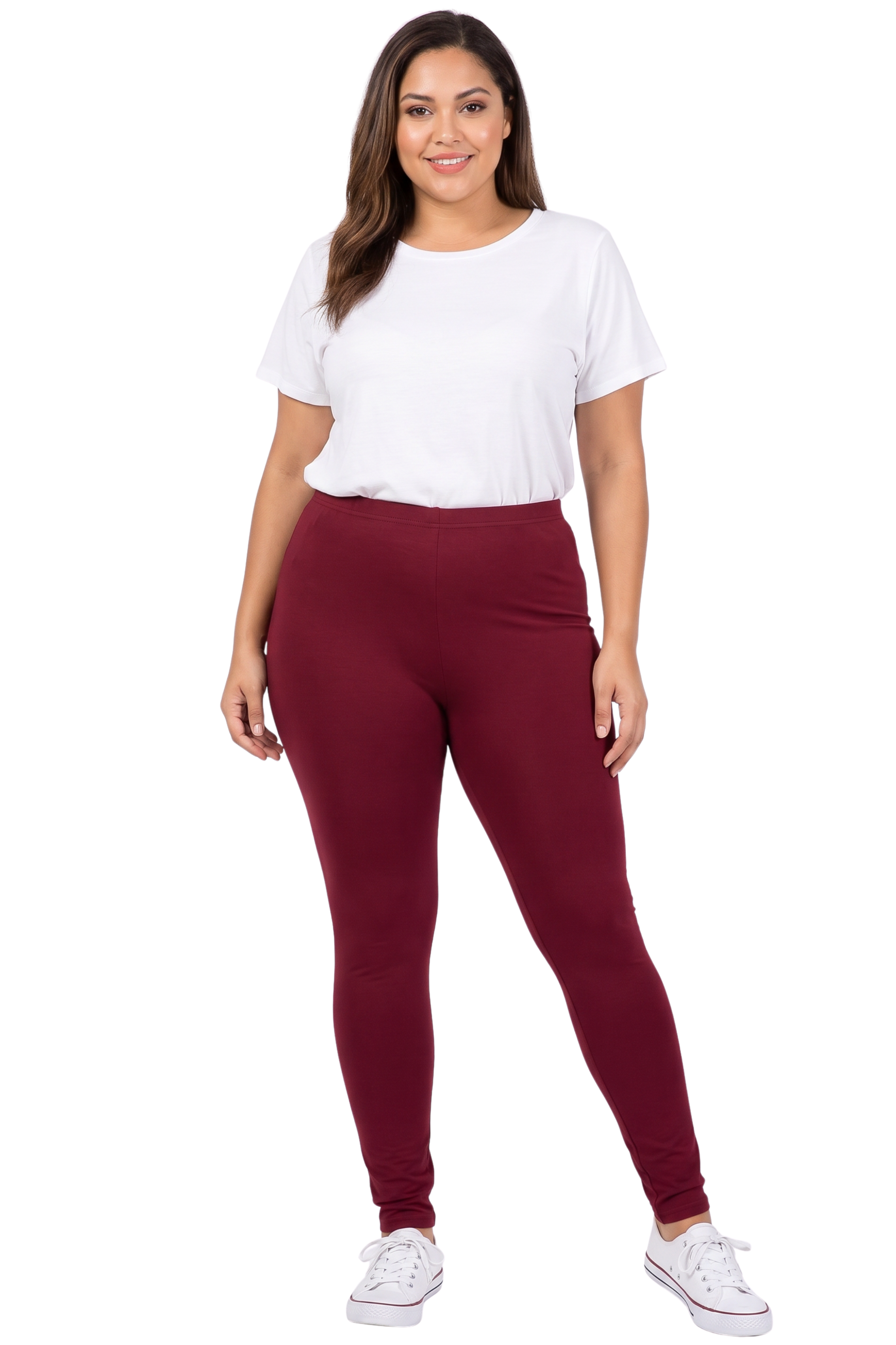 Brushed Basic Solid Plus Size Leggings - New Mix
