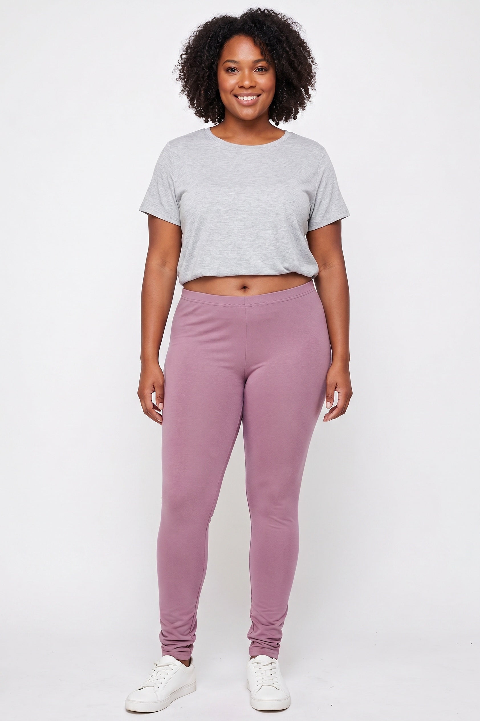 Buttery Smooth Basic Solid Plus Size Leggings - EEVEE