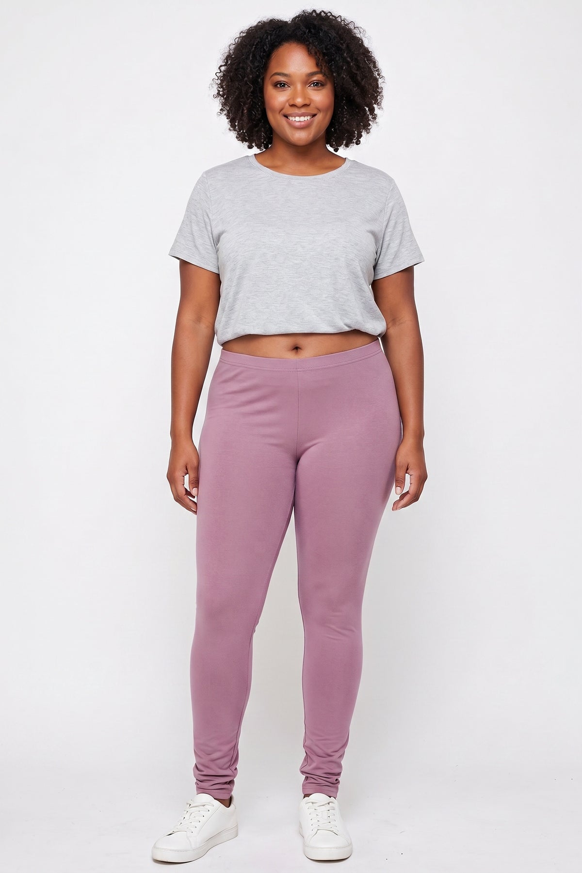 Buttery Smooth Basic Solid Plus Size Leggings - EEVEE