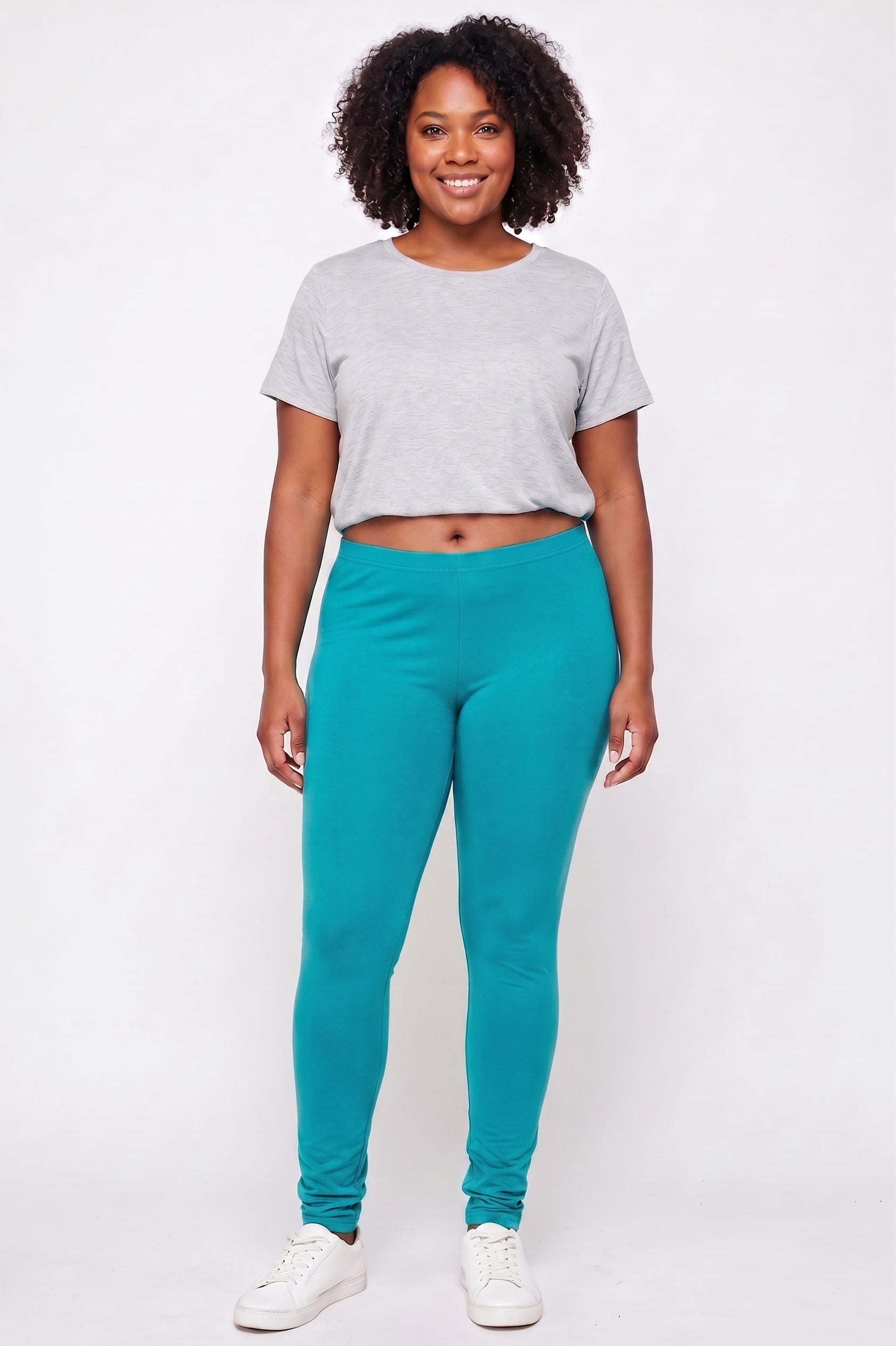 Buttery Smooth Basic Solid Plus Size Leggings - EEVEE