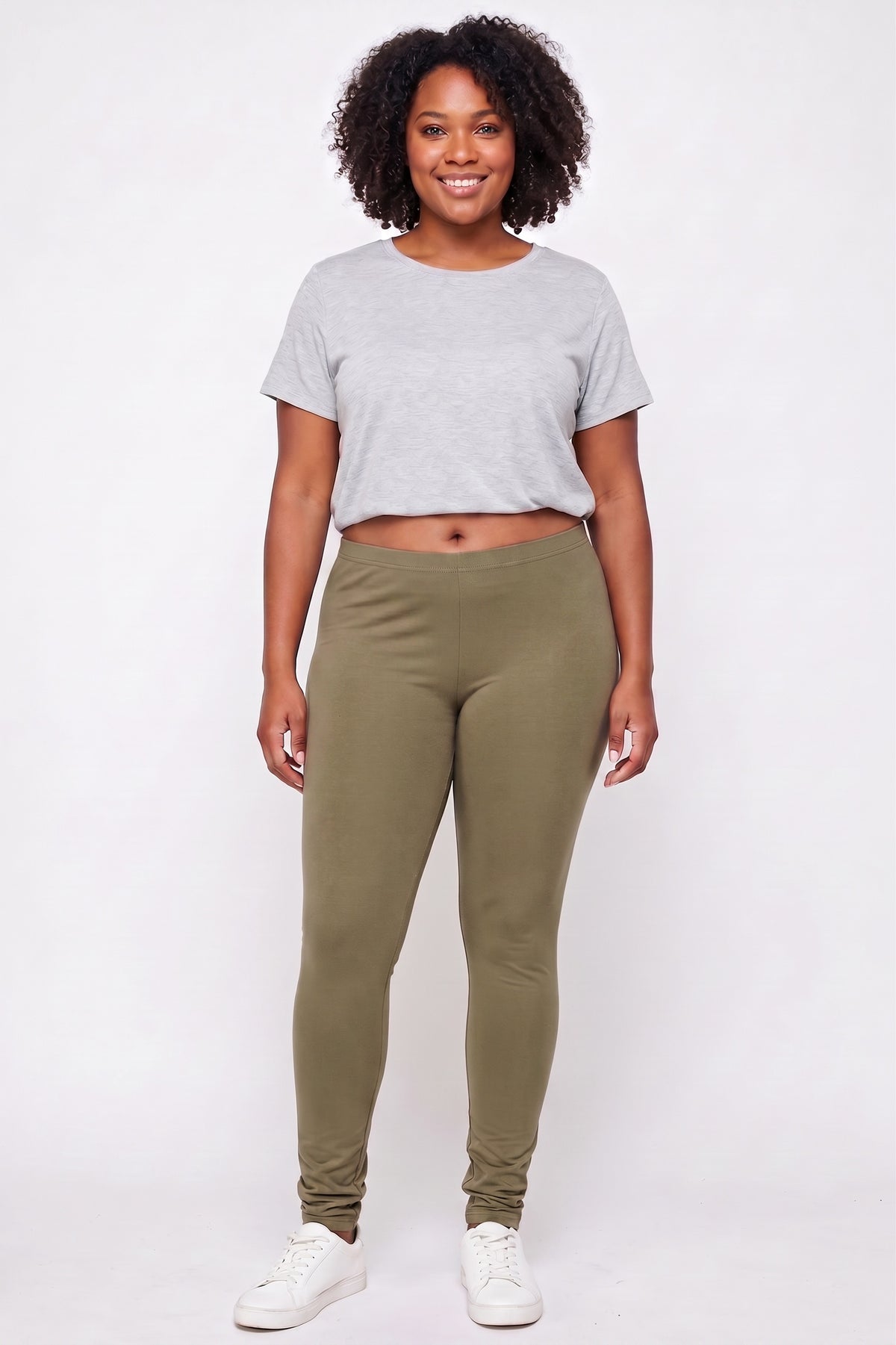 Buttery Smooth Basic Solid Plus Size Leggings - EEVEE