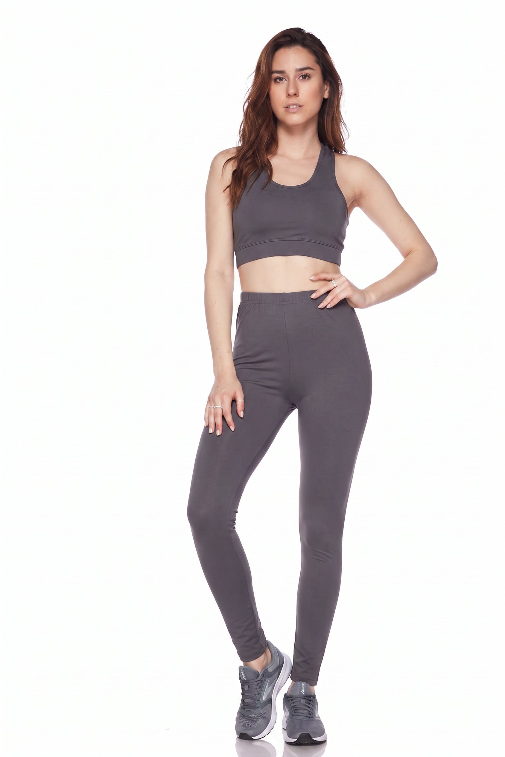 Buttery Smooth Basic Solid Leggings and Bra Set