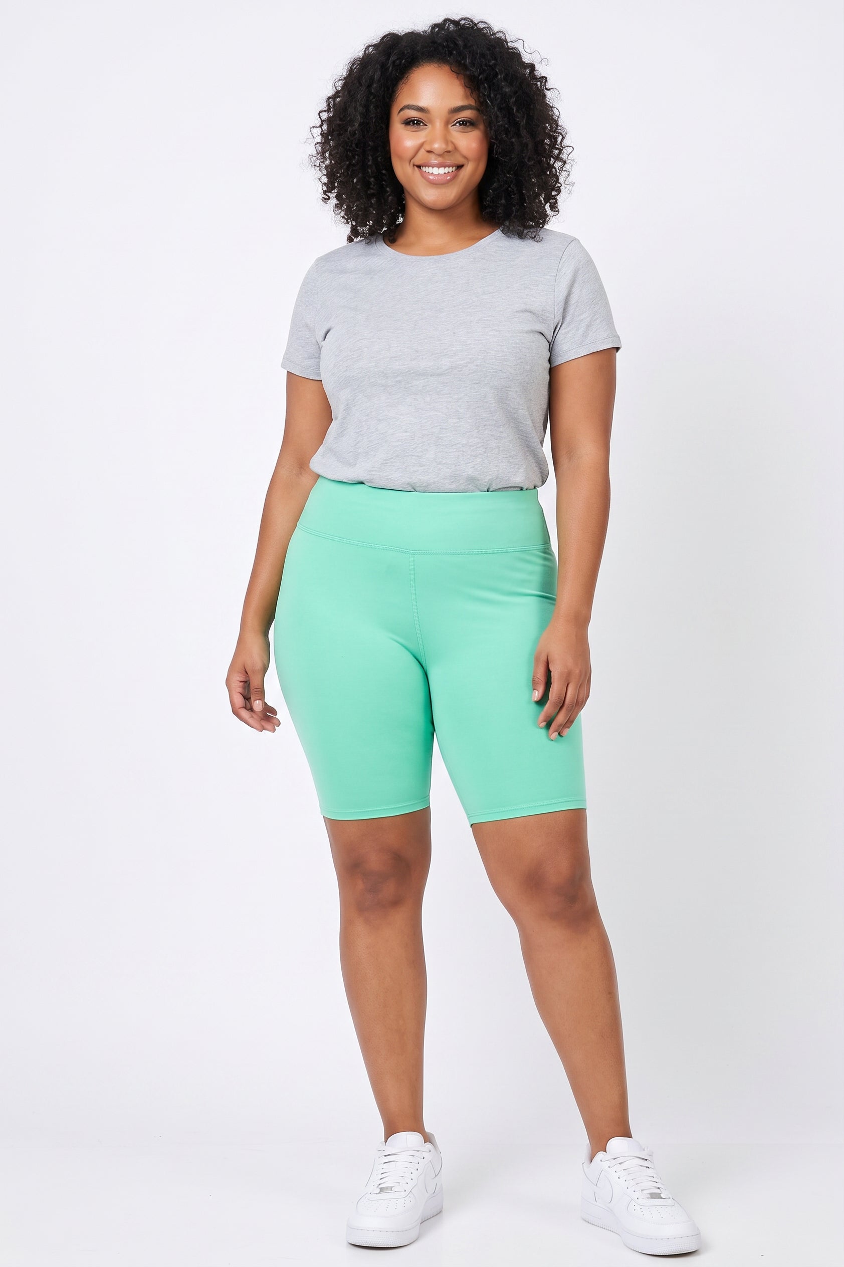 Buttery Smooth Basic Solid Plus Size Biker Shorts - 3 Inch