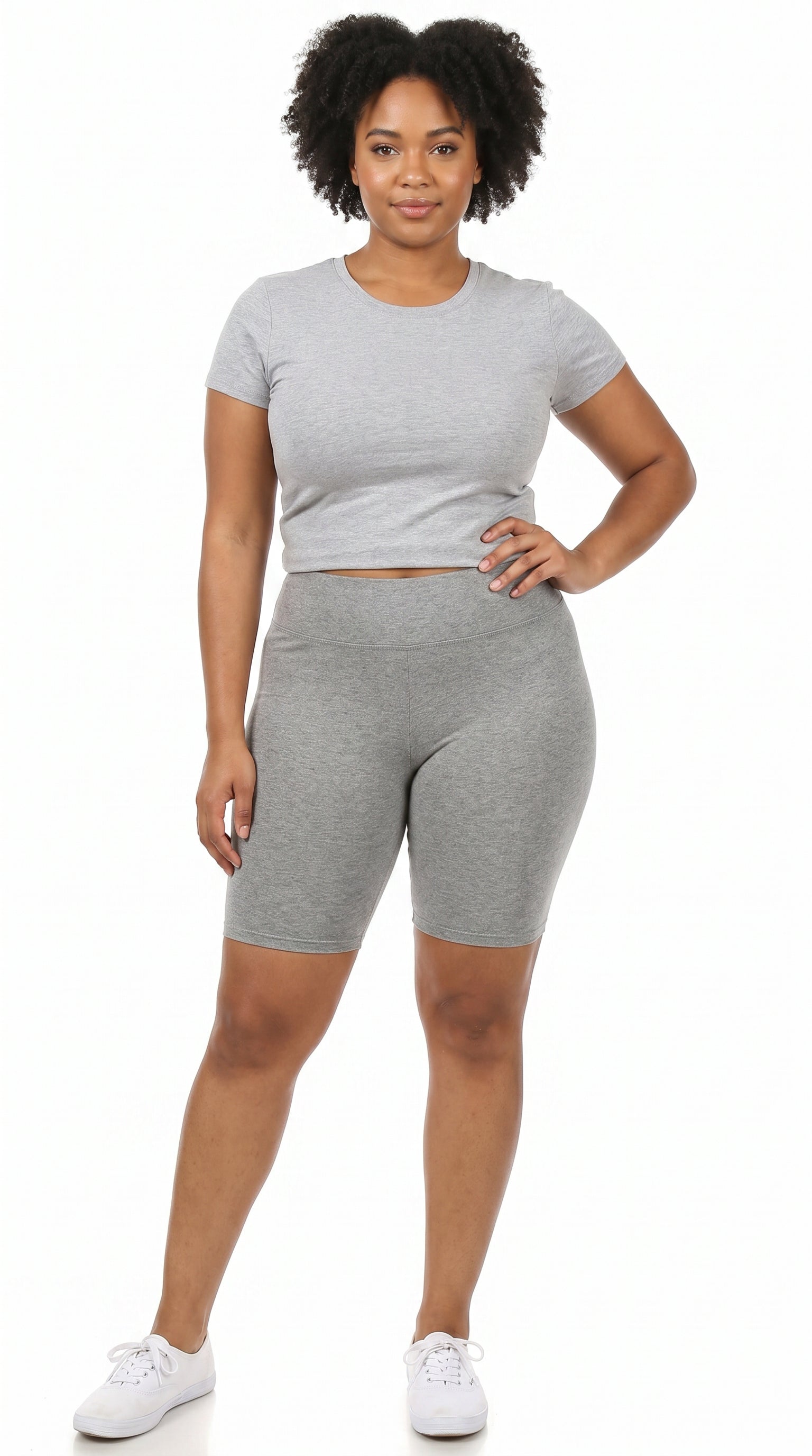 Buttery Smooth Basic Solid Plus Size Biker Shorts - 3 Inch