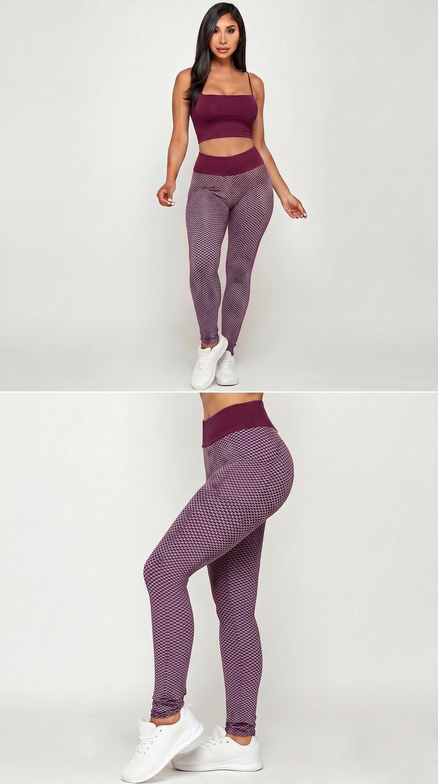 Contrast Textured Scrunch Butt Leggings - NO POCKETS