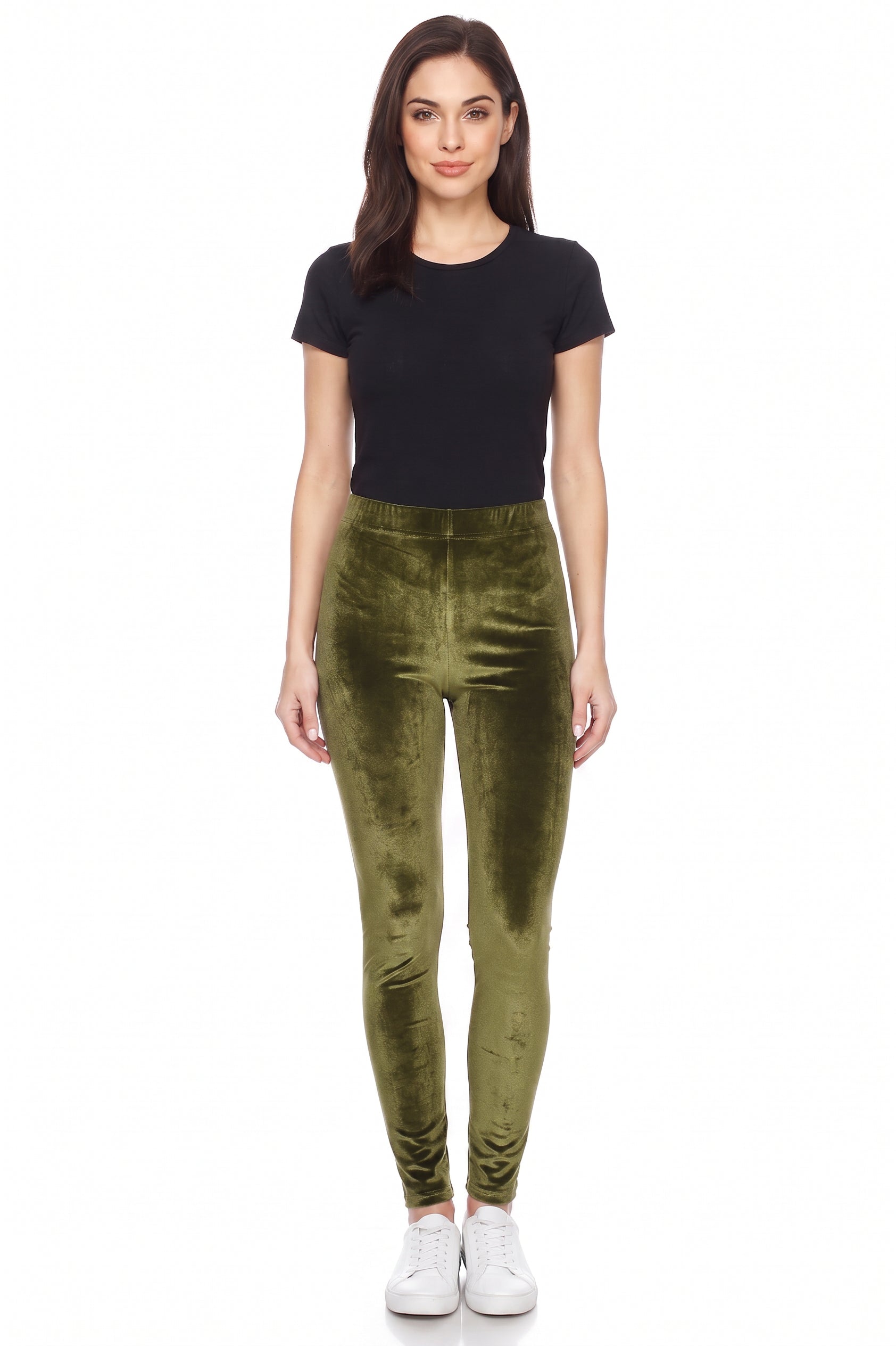 Solid Brushed Velour Velvet Leggings