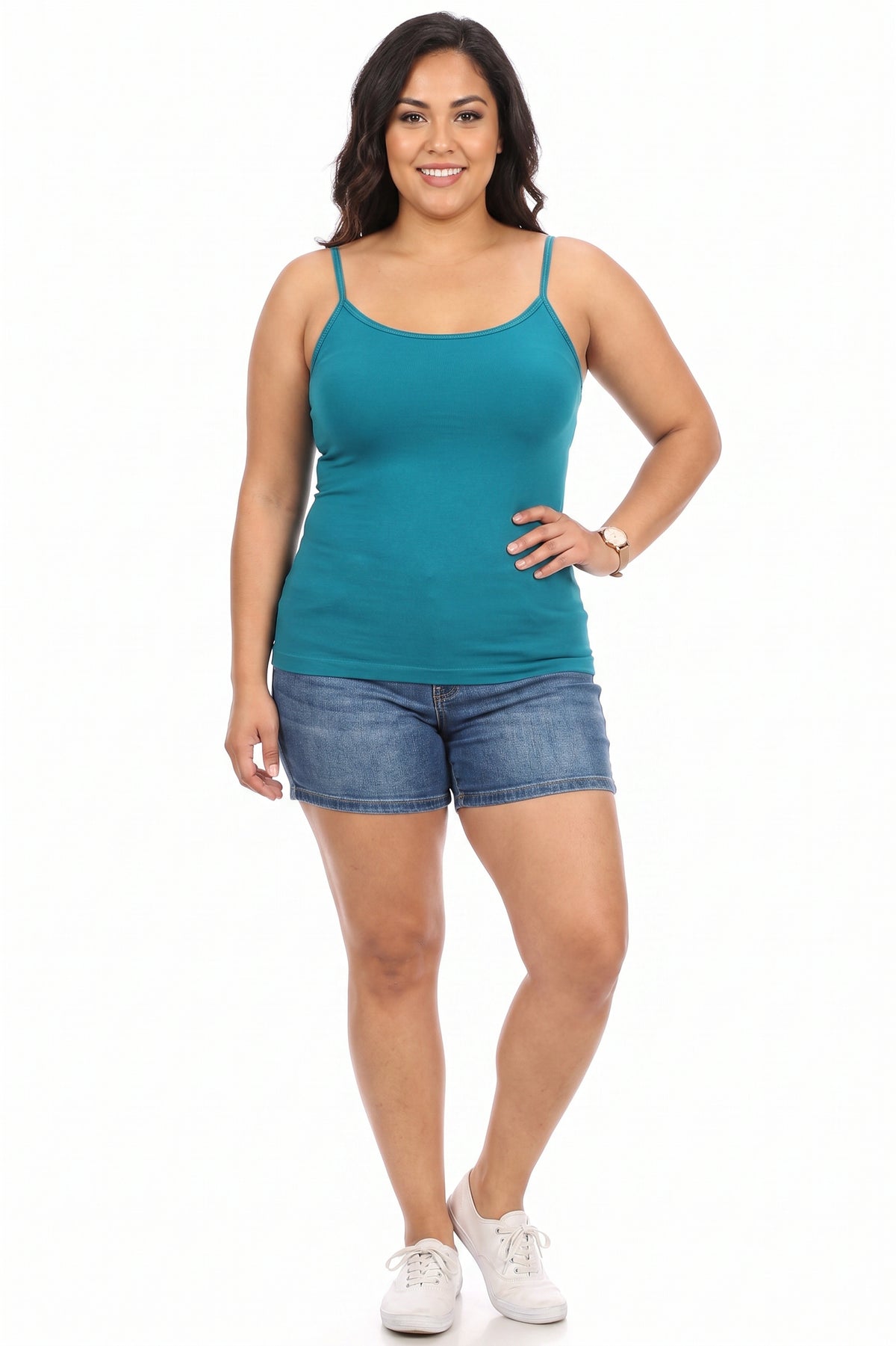 Spaghetti Strap Nylon Spandex Plus Size Camisole