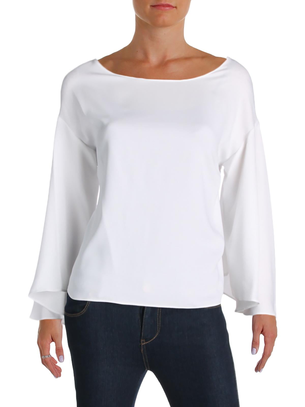 Bell-Sleeve Crepe Top