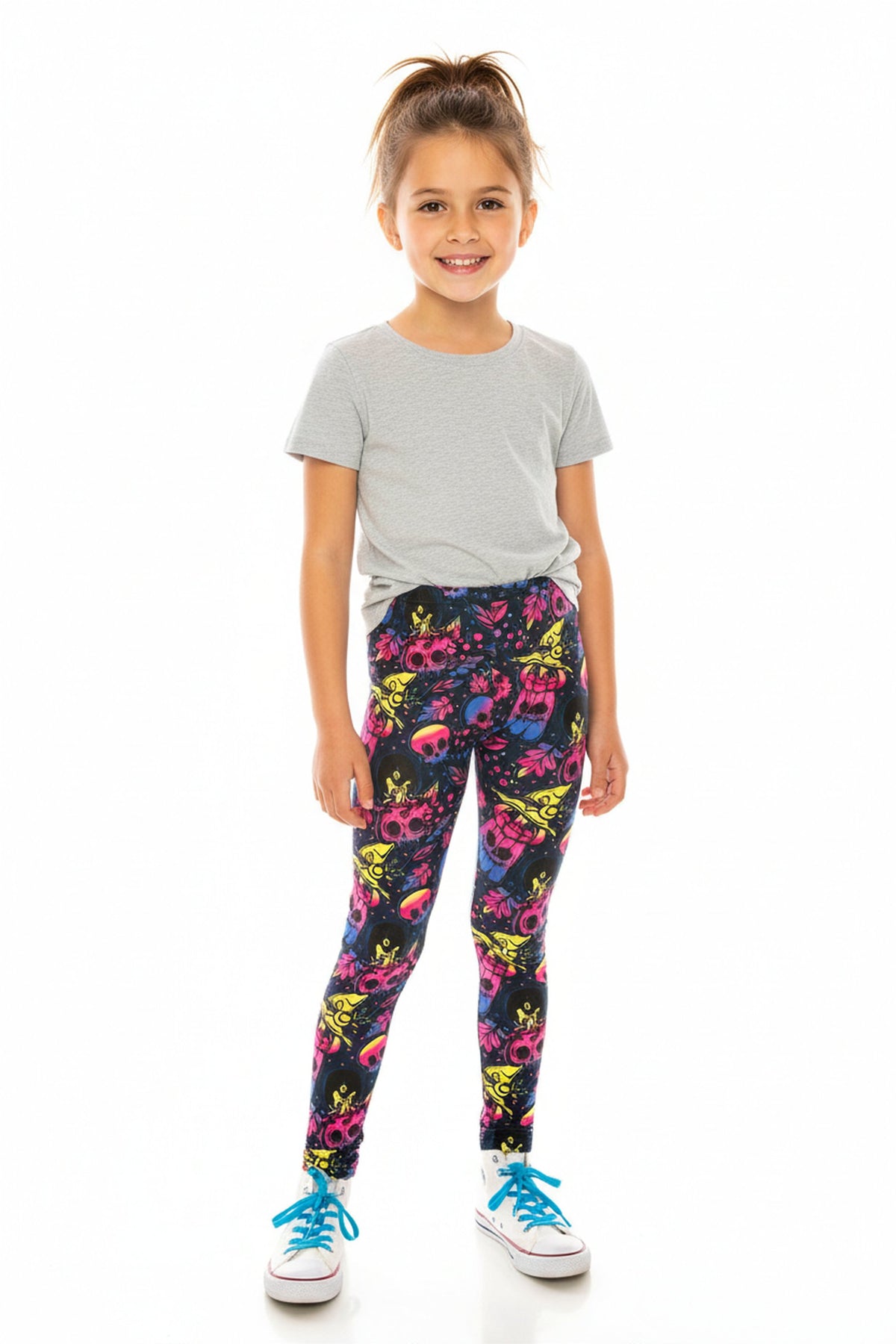 Creamy Soft Autumn Ombre Skulls Kids Leggings - USA Fashion™