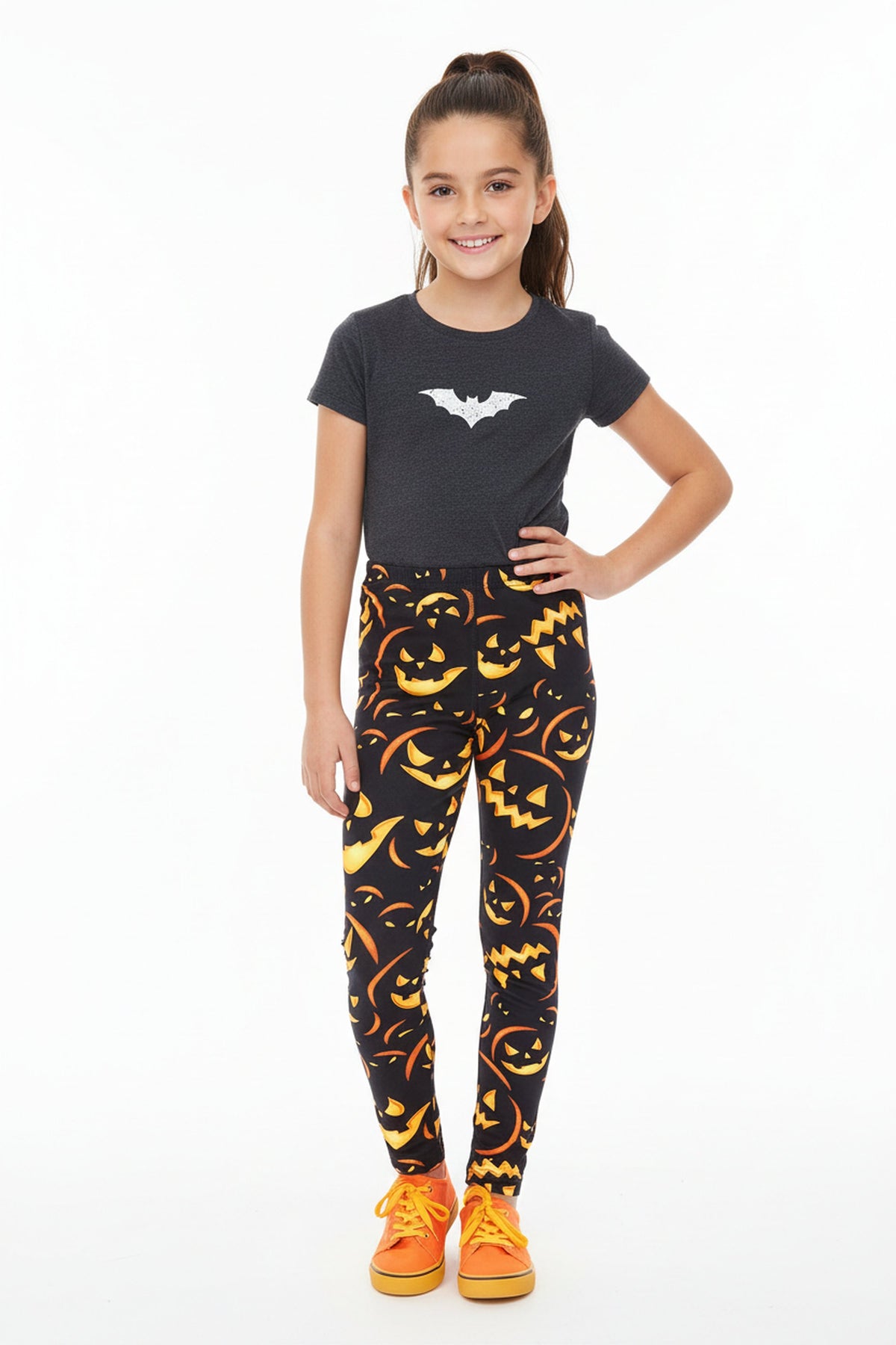 Buttery Smooth Evil Halloween Pumpkins Kids Leggings - USA Fashion™